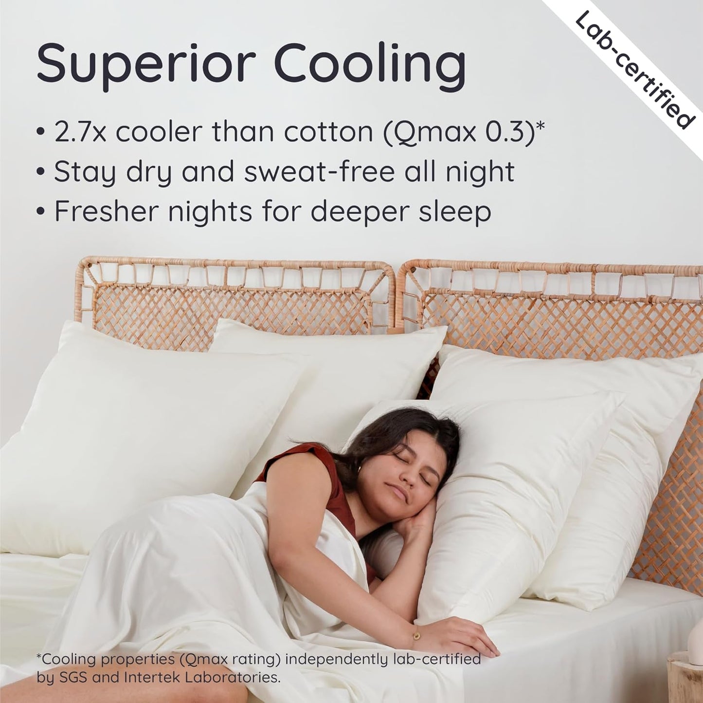 Bambaw 100% Viscose Derived from Bamboo Pillowcase Standard Size – Set of 2 Cooling Pillow Cases with Envelope Closure, Breathable & Anti Acne Pillow Case, Soft Pillow Cases Standard Size (Ivory)