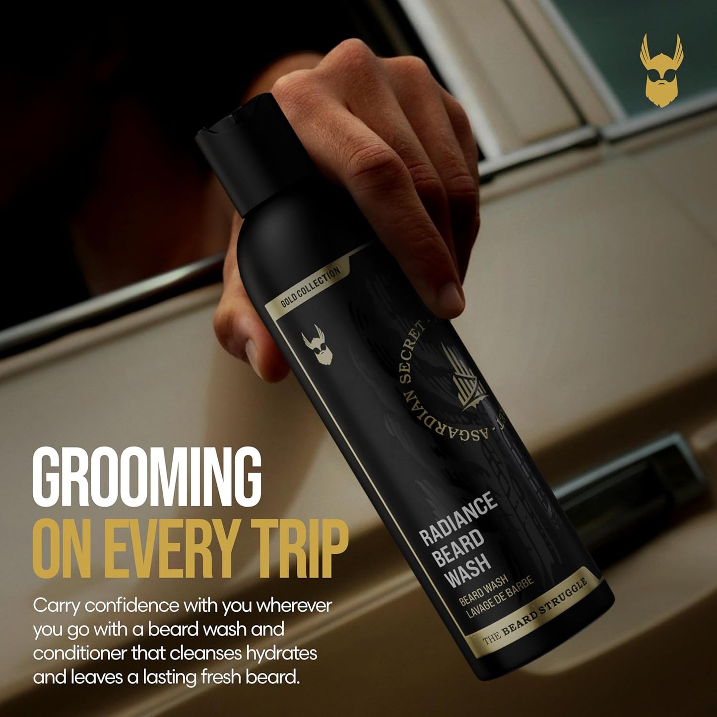The Beard Struggle - Radiance Beard Wash & Conditioner Bundle - Gold Collection - Pack of 2, Asgardian Secret - Nourish, Cleanse, Softens, & Strengthens Beard - Beard Wash and Conditioner for Men