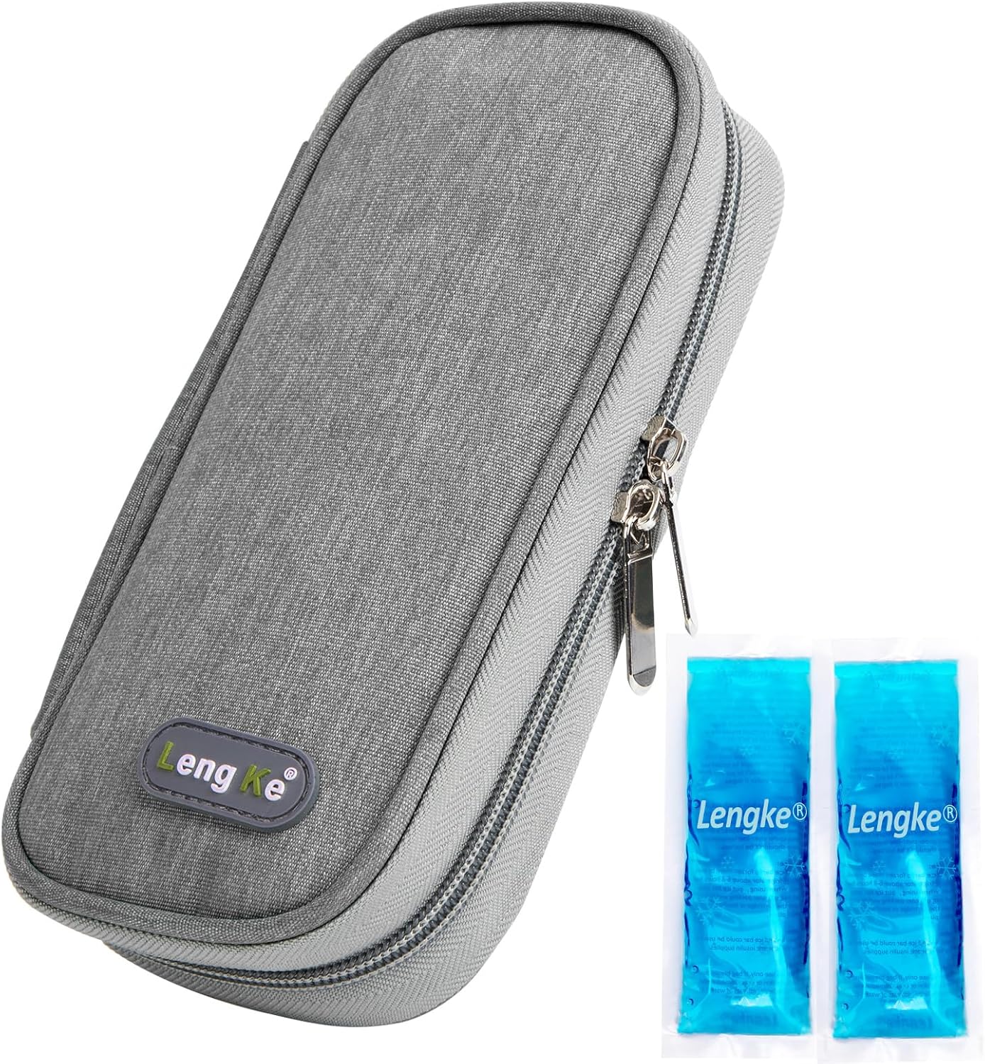 Leng Ke Insulin Cooler Travel Case - Portable Insulated Medication Bag for Insulin Pens & Blood Glucose Monitor Supplies, Diabetic Travel Case - TSA Approved (Grey)