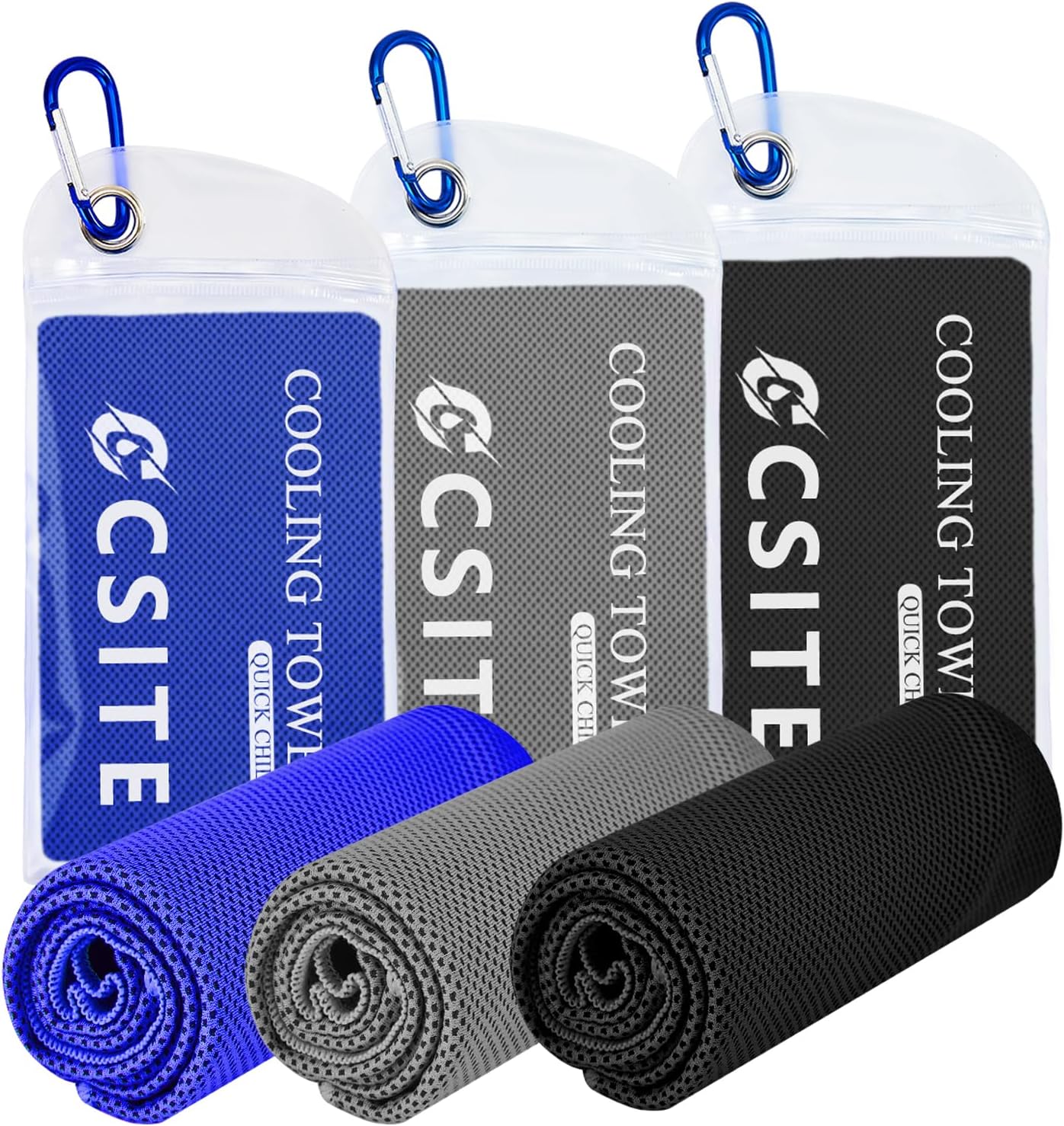 3 Pack Cooling Towels (47"x12") for Neck and Face, Ice Towel for Hot Weather, Soft Breathable Chilly Gym Towels, Microfiber Towel for Work Out, Yoga, Running, Camping & More Activities