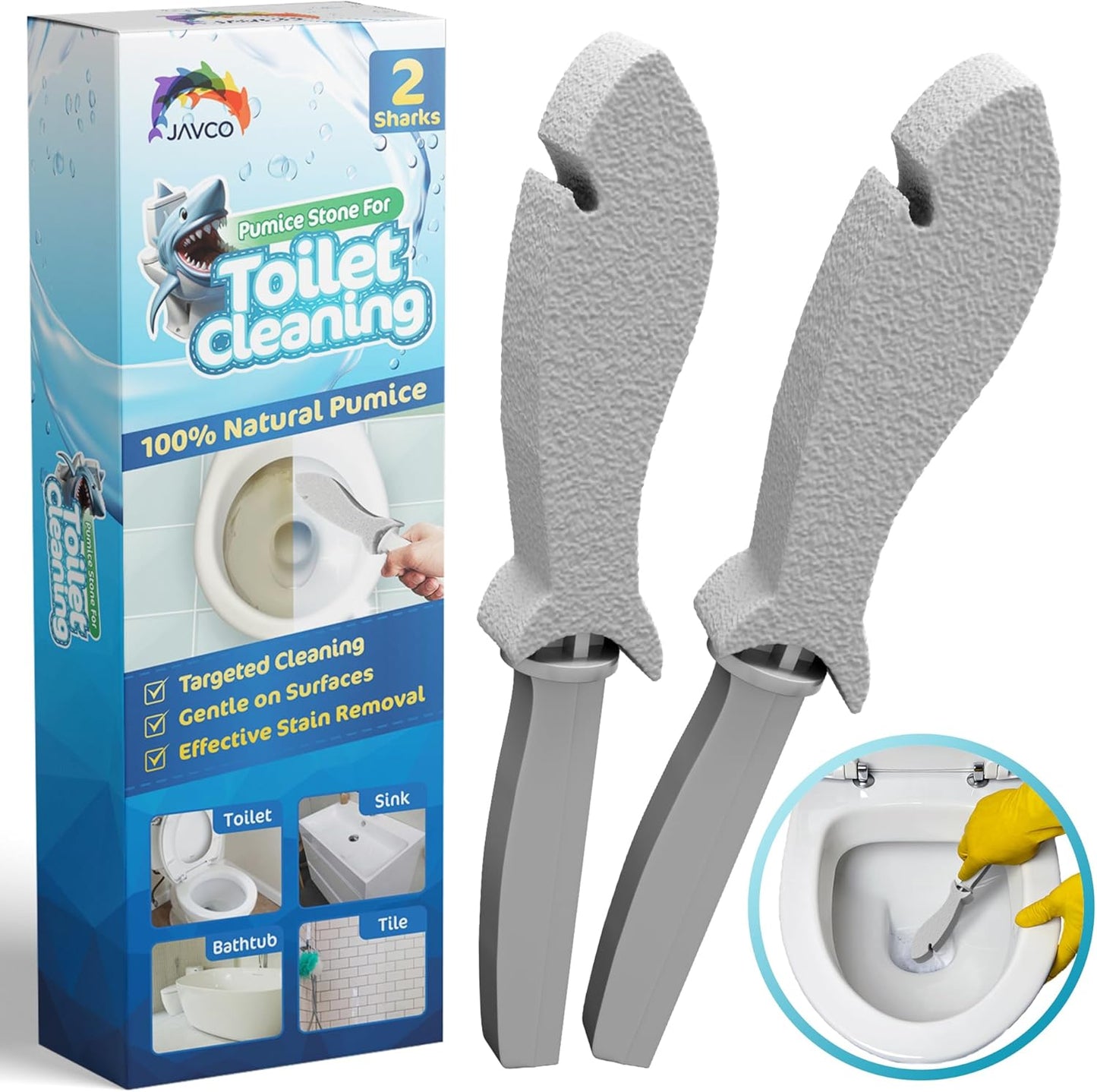 2 PACK Pumice Stone for Toilet Cleaning | Toilet Pumice Stone with Handle | Pumice Cleaning Stone for Toilet Bowl