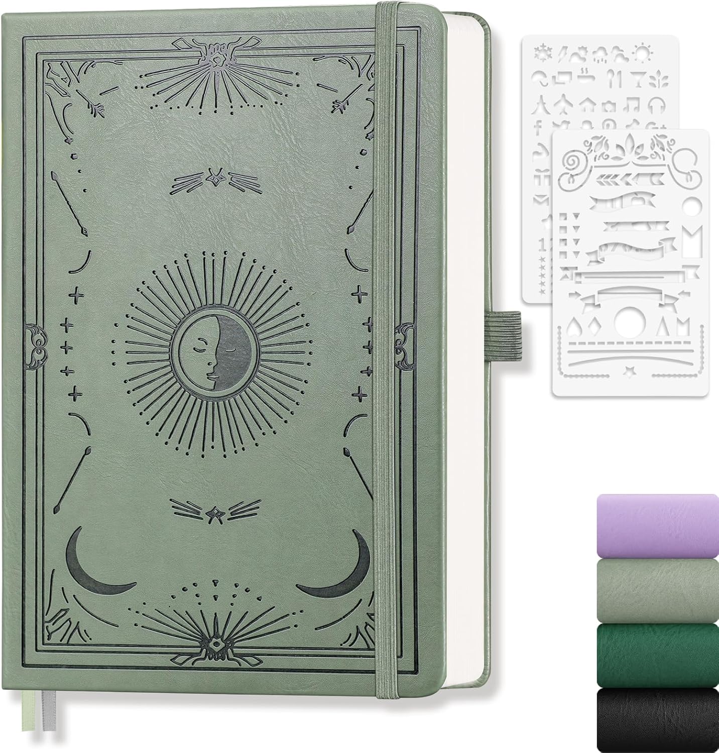 Plain Journal for Women Men, 192 Pages A5 Notebook Journal, Hardcover Notebook with 100Gsm Thick Pages, Leather Note Book for Writing, Travel, Business, Office, Prayer 5.7 x 8.3, Light Green