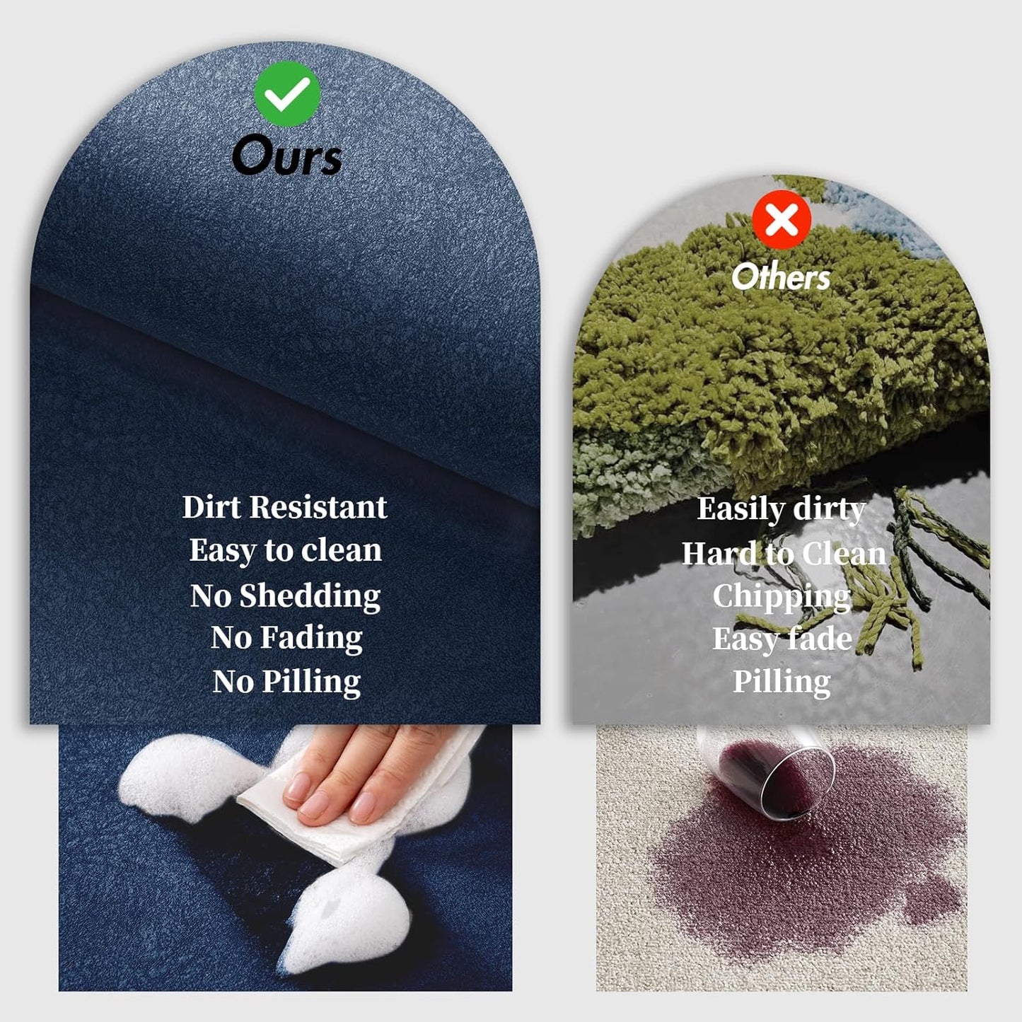 Bath Mat Rugs Quick Dry Super Absorbent Diatomaceous Earth Bath Mat Non Slip Rubber Bottom Thin Bathroom Mat Fit Under Door, Floor Rugs in Front of Bathtub,Shower Room,Sink, 17 x 32, Navy