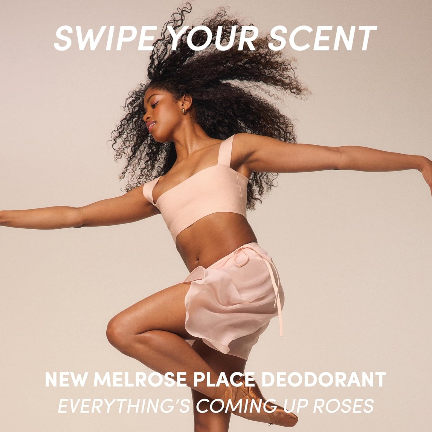 OUAI Aluminum Free Deodorant - Women's Deodorant with 24-Hour Odor Control & Invisible Application - Enriched with Notes of Rose, Berry, Lychee & Pink Peppercorn - Melrose Place (2.5 oz)