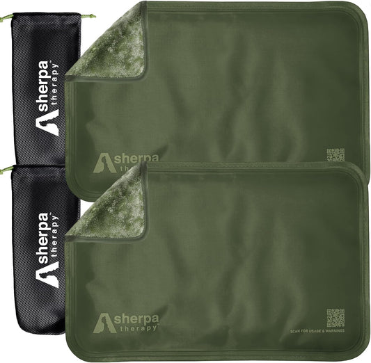 Medium Flexible Gel Ice Packs for Injuries Reusable - Soft Hot and Cold Packs for Injuries for Ankle, Arm, Foot, Leg, Back Pain Relief - 8" x 12" - 2PK - Green