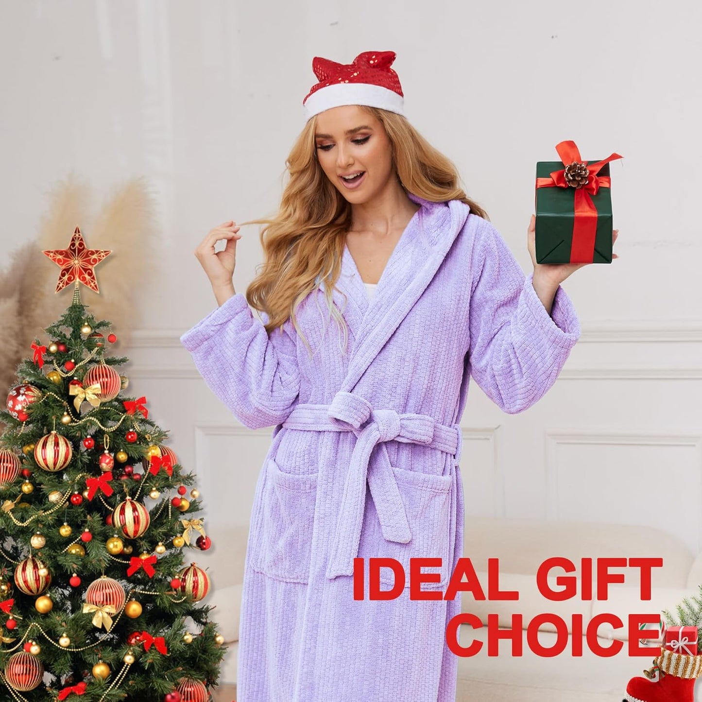 Hooded Bathrobes for Women, Soft Long Towel Robes for Women - Quick Dry yet Warm