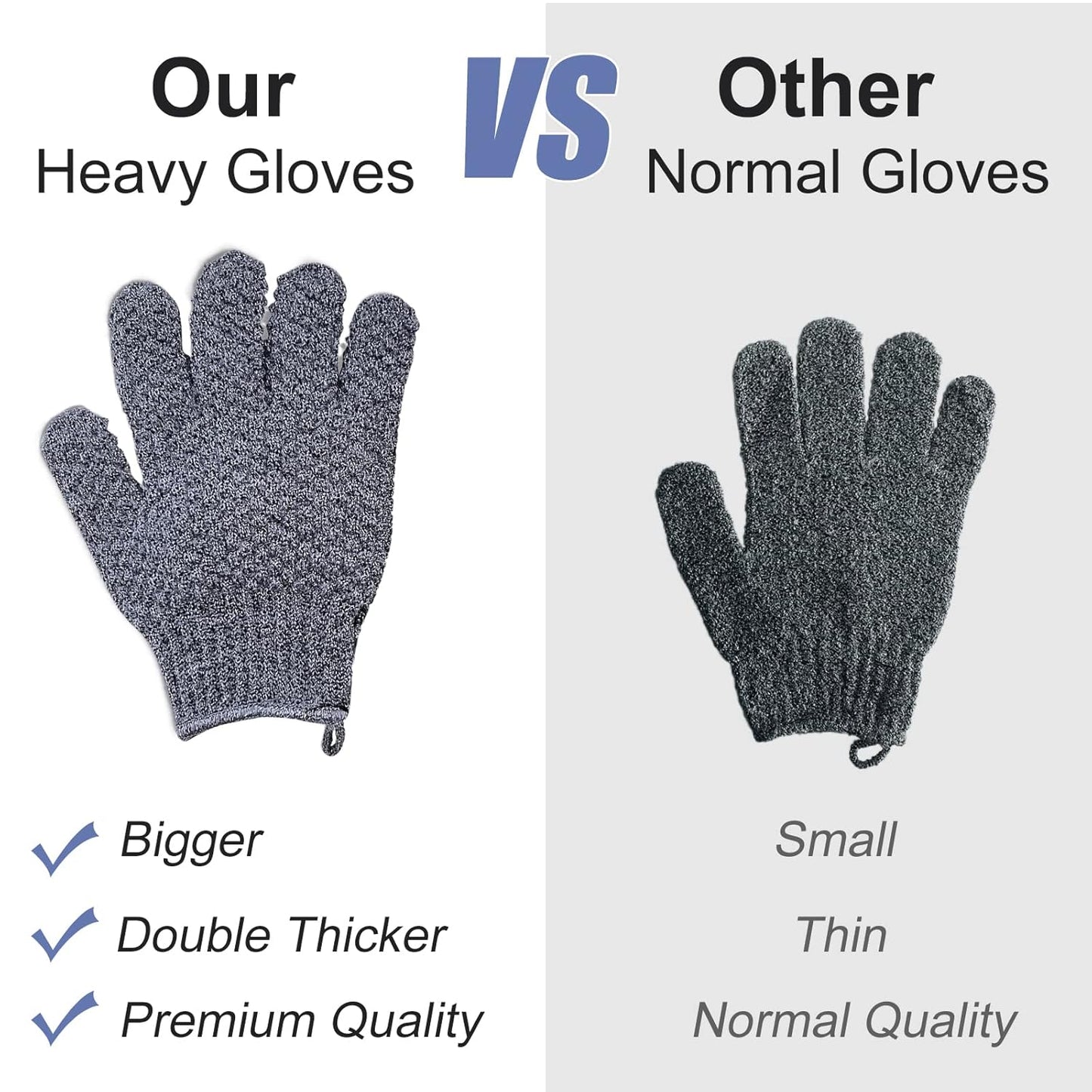 Yiclick Heavy Exfoliating Gloves, Exfoliating Body Scrubber for Bath Shower Exfoliation, Body Scrub Exfoliator for Dead Skin Remover, Exfoliate Sponge Loofah Washcloth Mitt Men Women