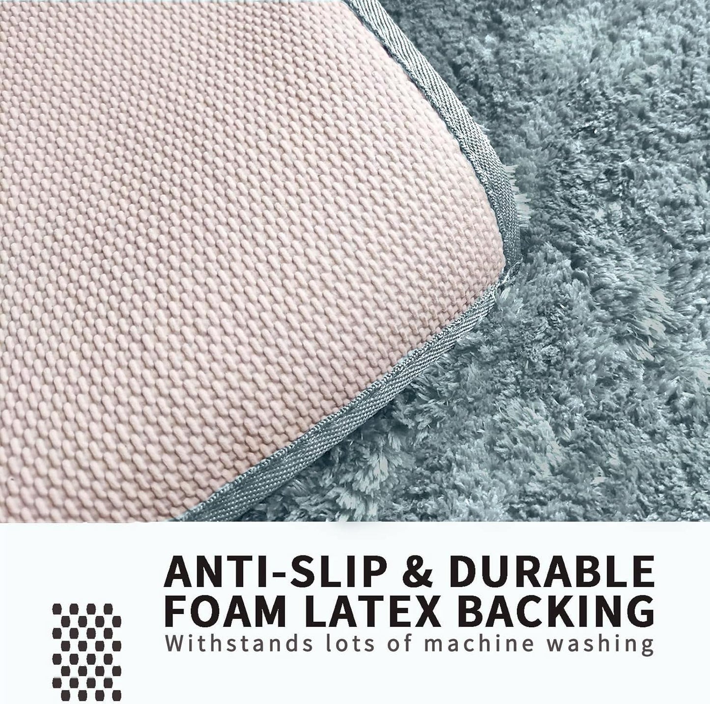 FIFU Bathroom Runner Rug 24" W x 60" L, Bath Mats for Bathroom, Bedroom & Kitchen, Non-Slip Rubber Latex Backing, Comfort & Soft Shower Bathmat & Carpet for Sink, Home & Hallways, Teal