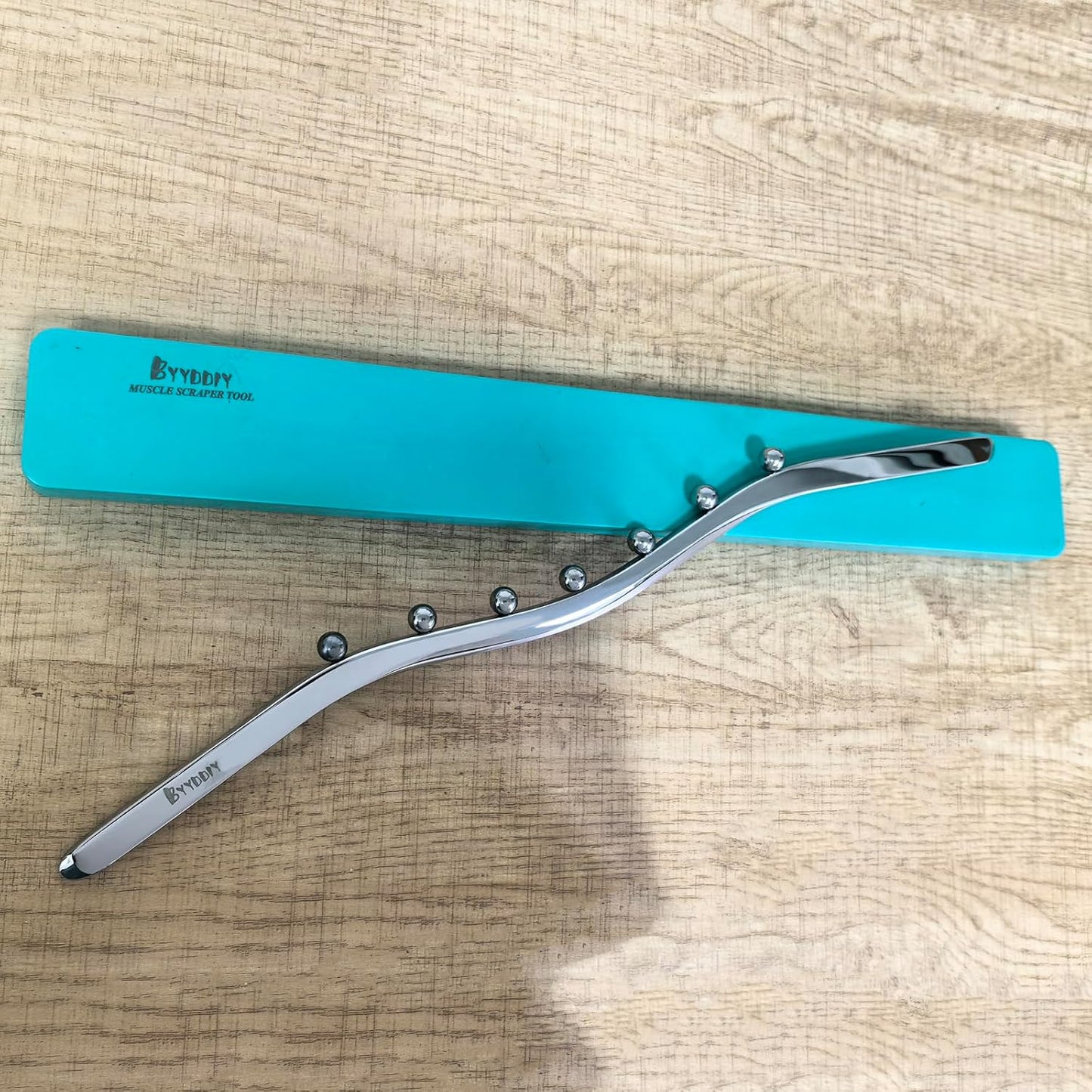 BYYDDIY Steel Muscle Scraper Stick with Steel Balls for Lymphatic Drainage,Body Massage, Release Myofascial Trigger Points Reduce Muscle Soreness Tightness Leg Cramps for Physical Therapy (Mz)