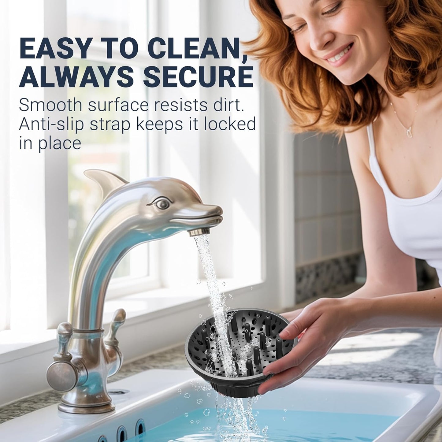 Universal Hair Diffuser for Blow Dryer - Fits All 1.4-2.4 inch Dryers, Professional Ionic Diffuser Attachment for Curly/Wavy Hair, Reduces Frizz & Enhance Curls, Lightweight, Travel-Friendly (Black)