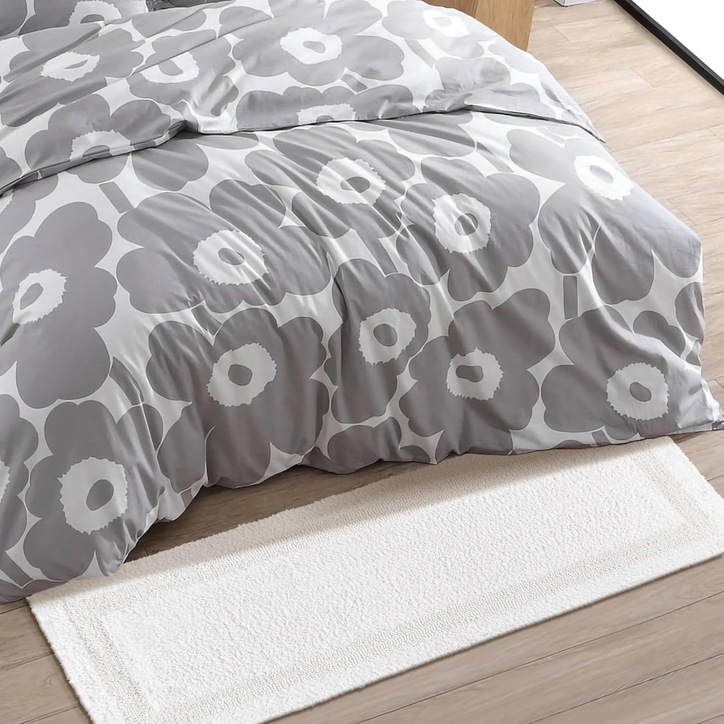 Bathroom Rugs Bath RunnerRugs 24x60 Inches White Cotton Tufted Large Reversible Washable Bath Mats for Bathroom Floor| Quick Dry Bathroom Mat for Tub Spa Shower Toilet| Entry Way Door Mats