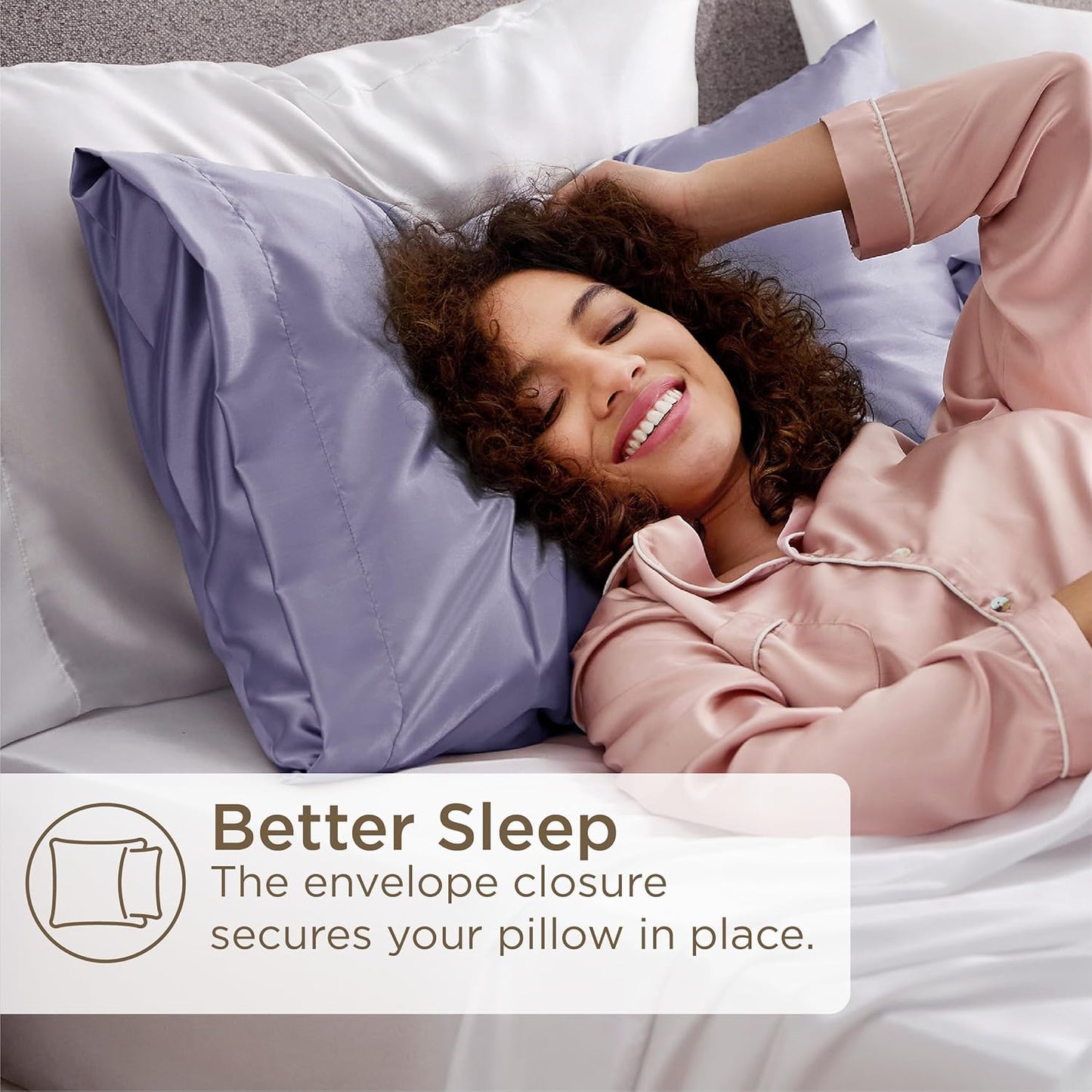 Bedsure Satin Pillowcase 2 Pack Similar to Silk Pillow Cases Standard Size, Pillow Case for Sleeping Women with Envelope Closure, Gifts for Women Men, Icelandic Blue, 20x26 Inches, 2pcs