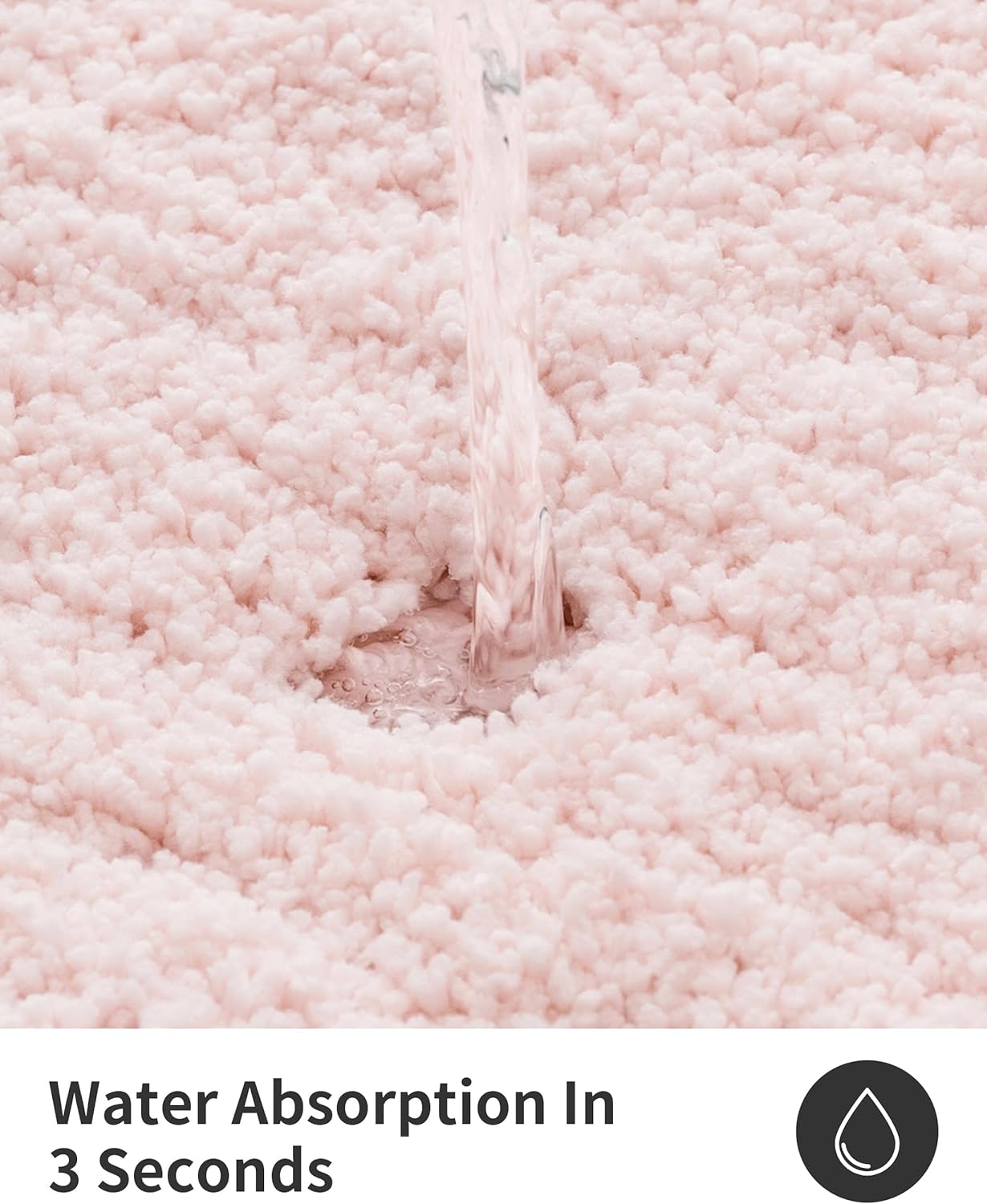 ILANGO Pink Toilet Rugs U Shaped 22" × 24" Non Slip & Super Absorbent Extra Thick Soft, Washable Bath Mats for Bathroom Floor, Microfiber Plush Shaggy Contour Bath Rugs for Toilet,Dry Quick