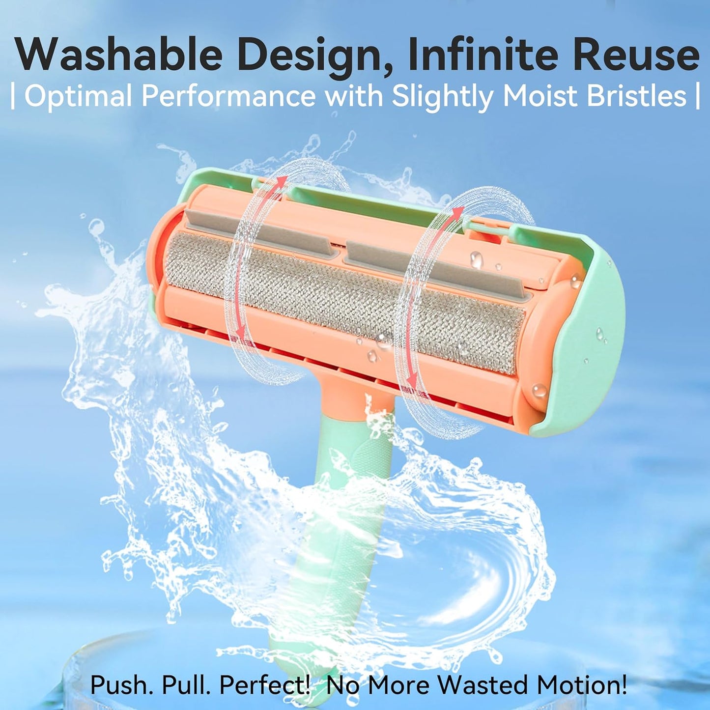 Pet Hair Remover & Lint Roller - Removes Cat/Dog Hair from Car Interiors, Furniture, Couches, Carpets, and Bedding - Reusable & Washable Animal Fur Removal Tool for Pet Owners (White&Gray)