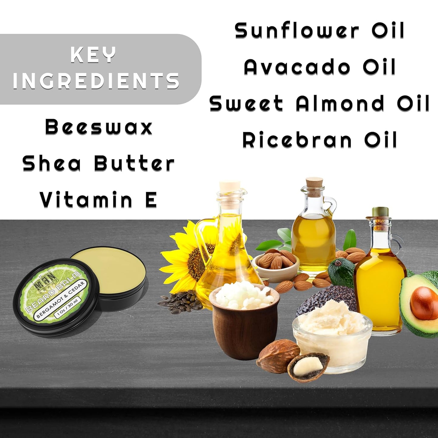 Bergamot and Cedar Beard Balm - Bergamot Beard Care Balm - Beard Moisuturizing Bergamot Balm - Bergamot Beard Softner (1 Ounce, Bergamot and Cedar)