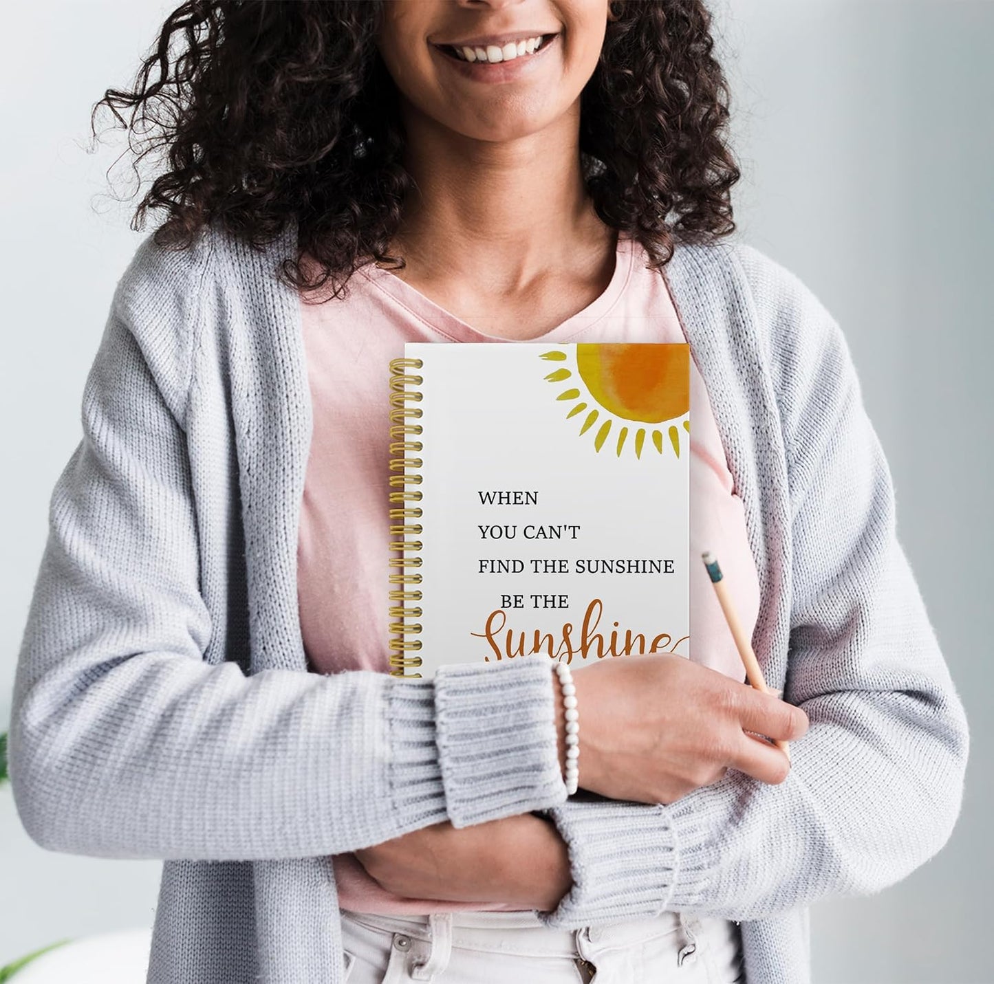 Be the Sunshine Inspirational Notebook, Motivational Journals for Women, Inspirational Gifts for Women Friends, Notebooks for Work Note Taking, Spiral Notebook 5.5x8.3 with 164 Pages