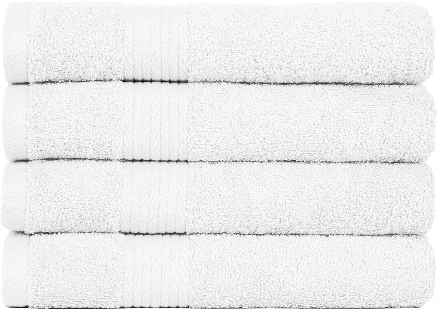 Ample Decor Hand Towel 18 X 28 Inch Pack of 6 600 GSM 100% Cotton,Soft Absorbent Thick Durable Premium Quality, for Hotel, Bathroom, Spa, Daily Use, Gym - White