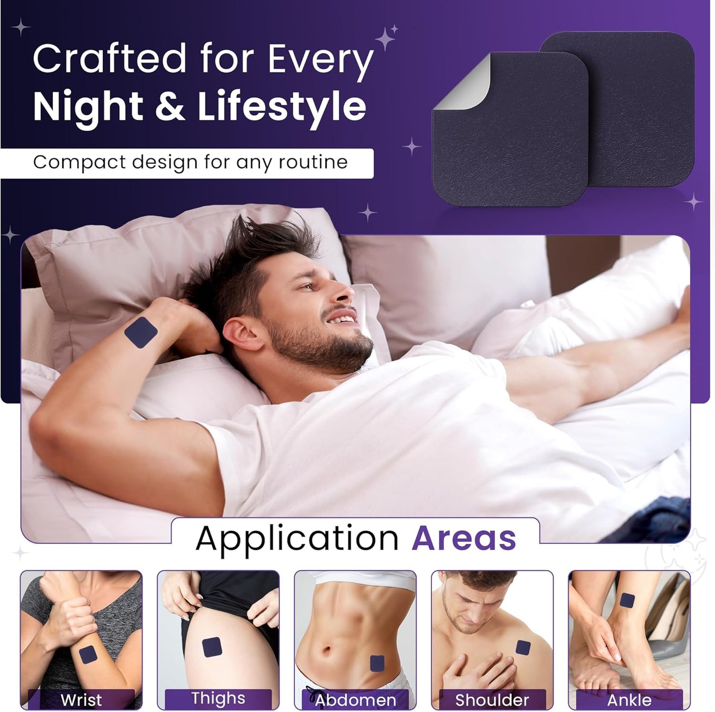 Somni+ Sleep Patches for Adults | Extra Strength Melatonin Sleep Patch | Natural, Drug-Free, Non-Habit Forming | Supports Restful Sleep | Long Lasting Effect | Wake Up Refreshed | 30 Sleep Patches