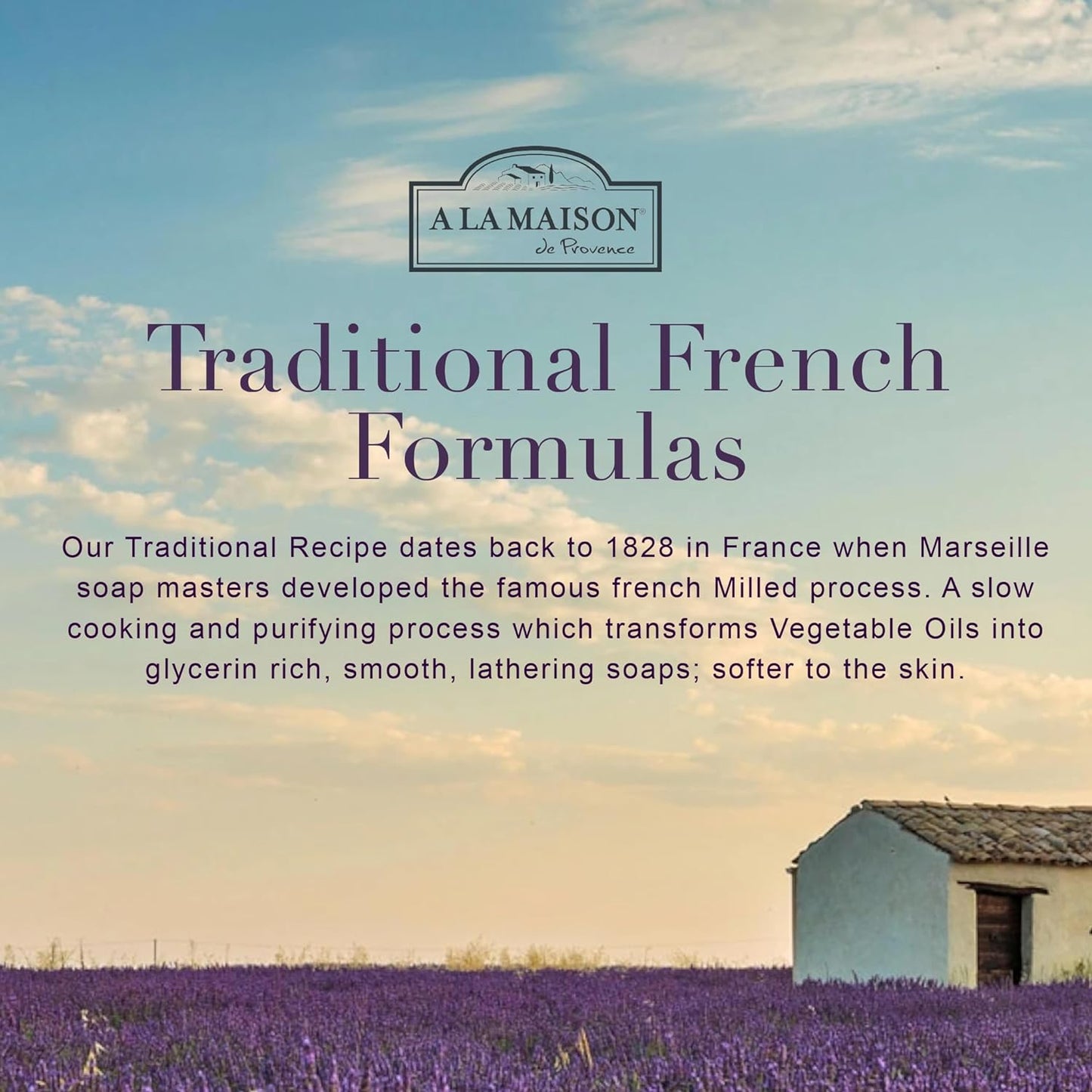 A LA MAISON French Hydrating Liquid Body Wash, Lavender Aloe - Natural Body Wash Made with Essential Oils - Biodegradable, Plant-Based, Vegan, Cruelty-Free, Alcohol & Paraben Free (25.36 oz, 2 Pack)