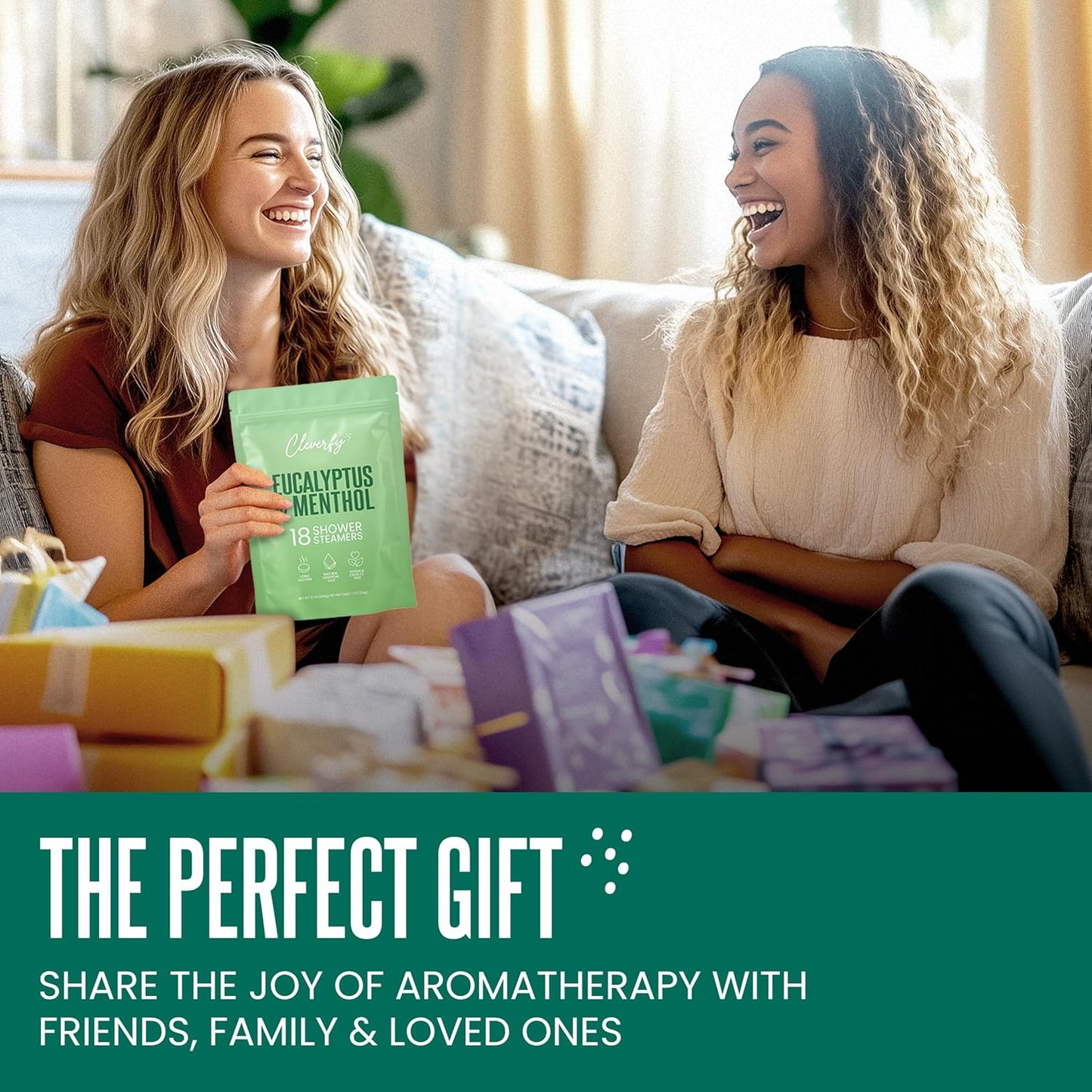 Cleverfy Eucalyptus for Shower Steamers Aromatherapy – Stocking Stuffers for Women, Teens and Wife – Christmas Gifts for Women and Teen Girls – White Elephant Gifts for Adults – 18 Tablets