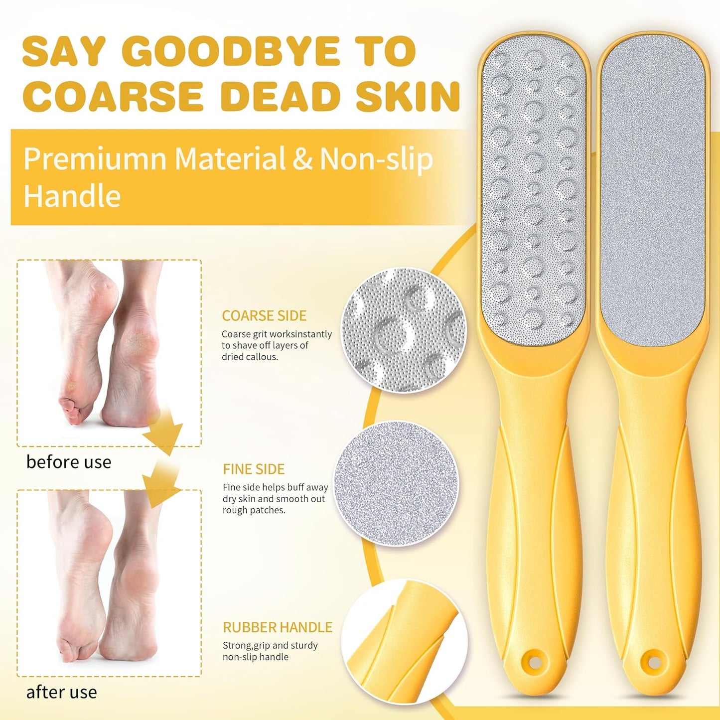 LUCOTIYA Foot Soak Set Pedicure Kit, Vanilla chamomile Foot Soak Salts,Foot File,Foot Scrub & Urea Foot Cream,Pedicure Supplies for Dry Cracked Feet for Women