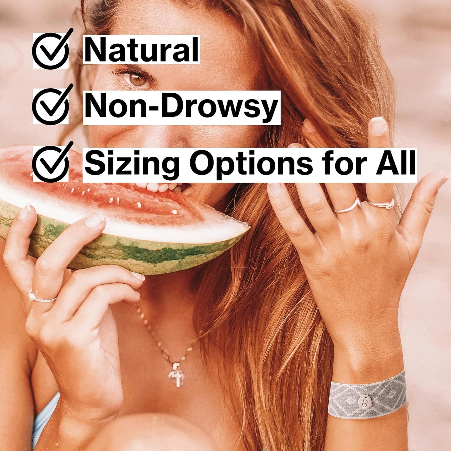 Blisslets Acupressure Relief Band - Cartagena Collection - Parentage (Smoke/Fog, Less Than 5 5/8")