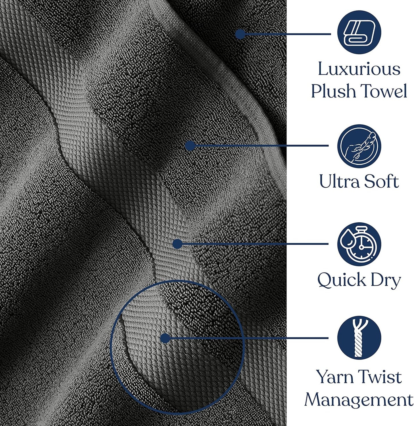 Delara Organic Cotton Luxuriously Plush Bath Sheet | GOTS & Oeko-TEX Certified | Premium Hotel Quality Towels | Feather Touch Technology| 650 GSM Long Staple|Soft, Quick Dry & Ultra-Absorbent 36"x70"