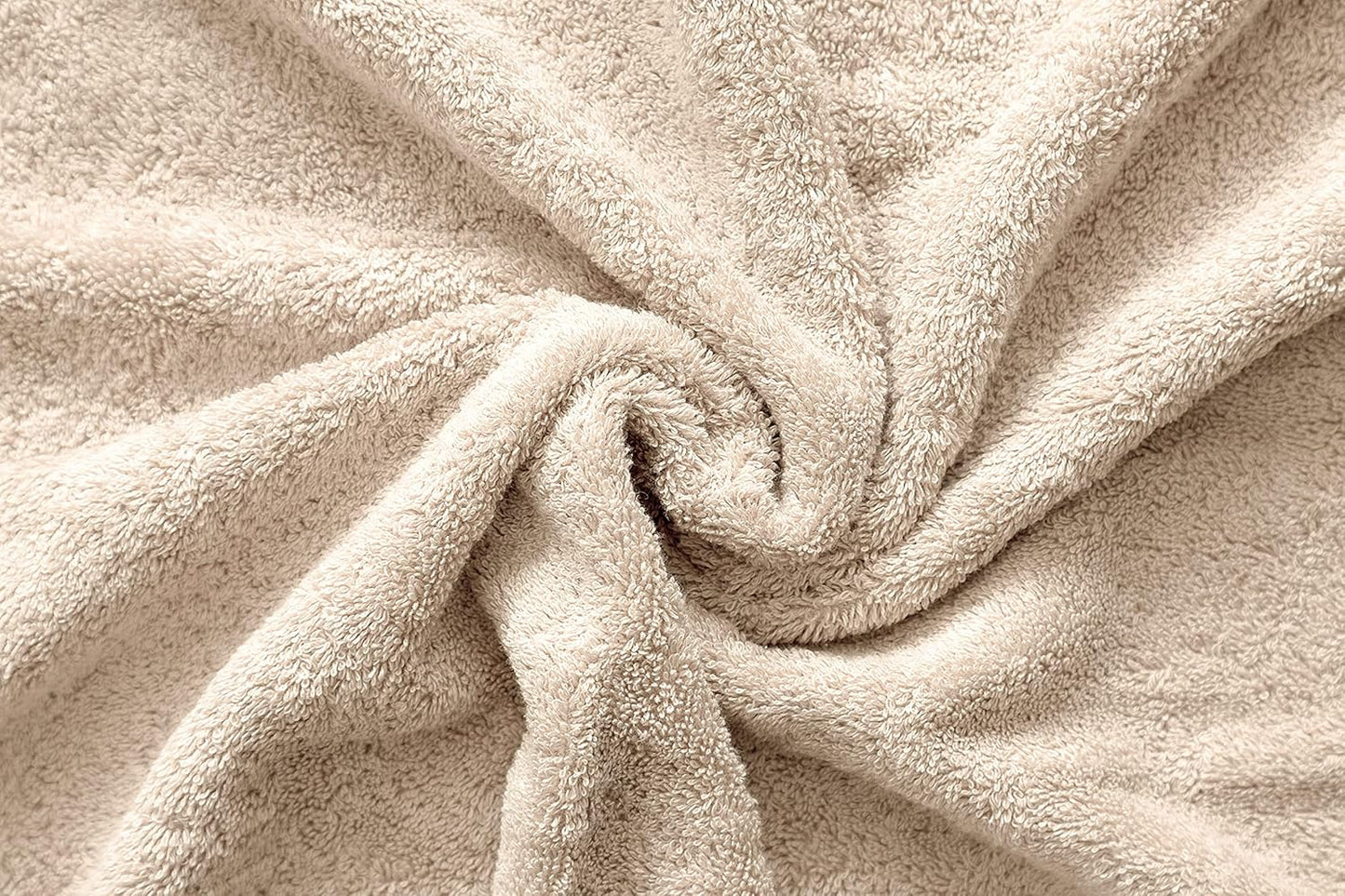 American Veteran 6 Piece Luxury Towel Set, 100% Cotton Turkish Towels - 2 Bath, 2 Hand, 2 Washcloths, Beige