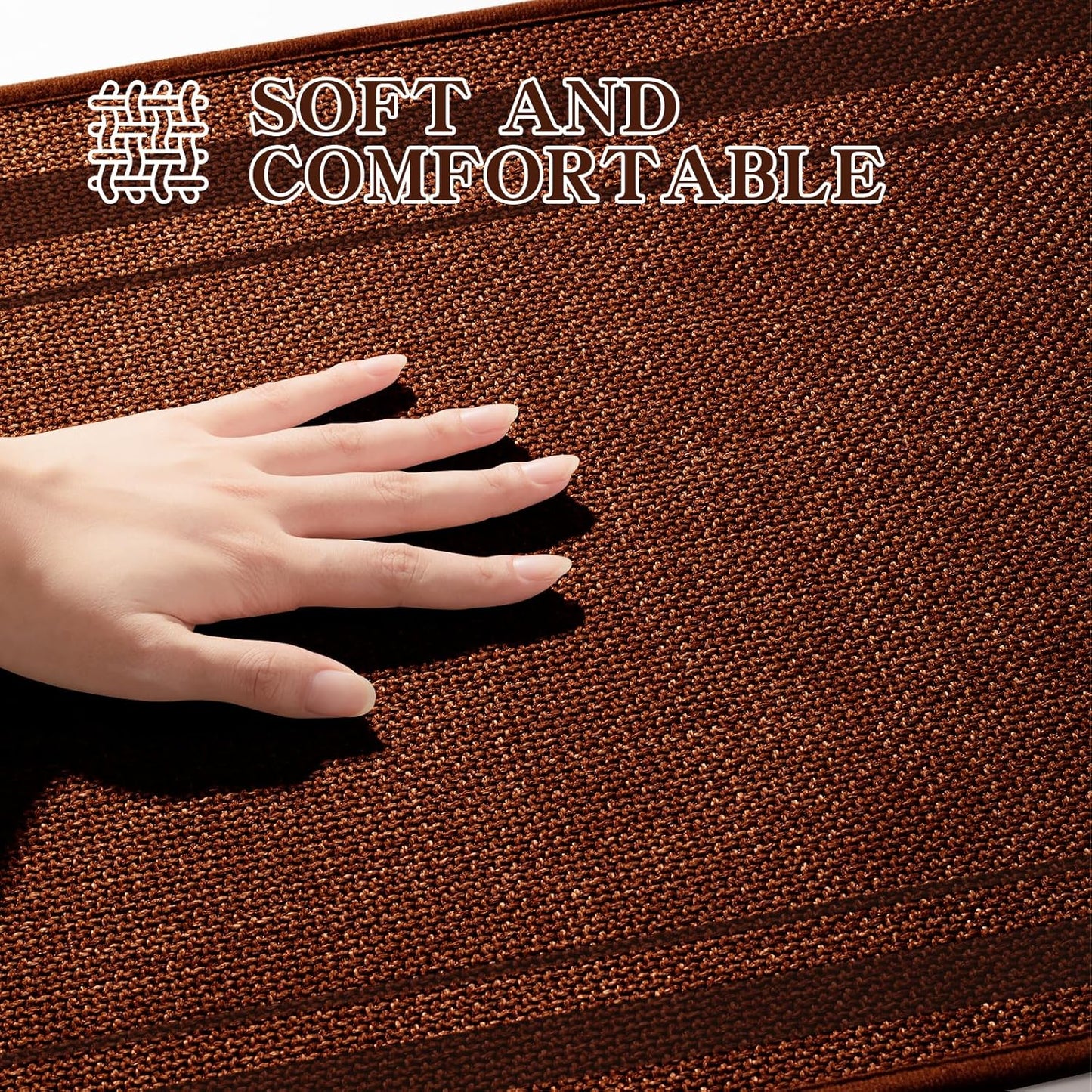 chakme Bathroom Rugs Mat 24x17, Ultra Thin Non Slip Bath Mat Small Quick Dry Absorbent Bath Mat for Bathroom Floor, (Rust, 24"x17")