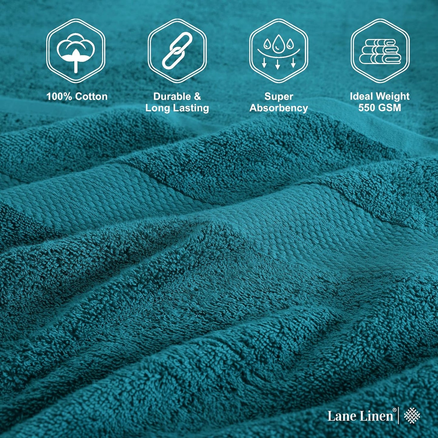 LANE LINEN 100% Ring Spun Cotton Bath Sheets (35"x66") - 4 Pcs - Extra Large Bath Towel Set - Quick Drying, Soft & Absorbent Oversized Bathroom Towels - Remain Soft After Multiple Washes - Sea Port