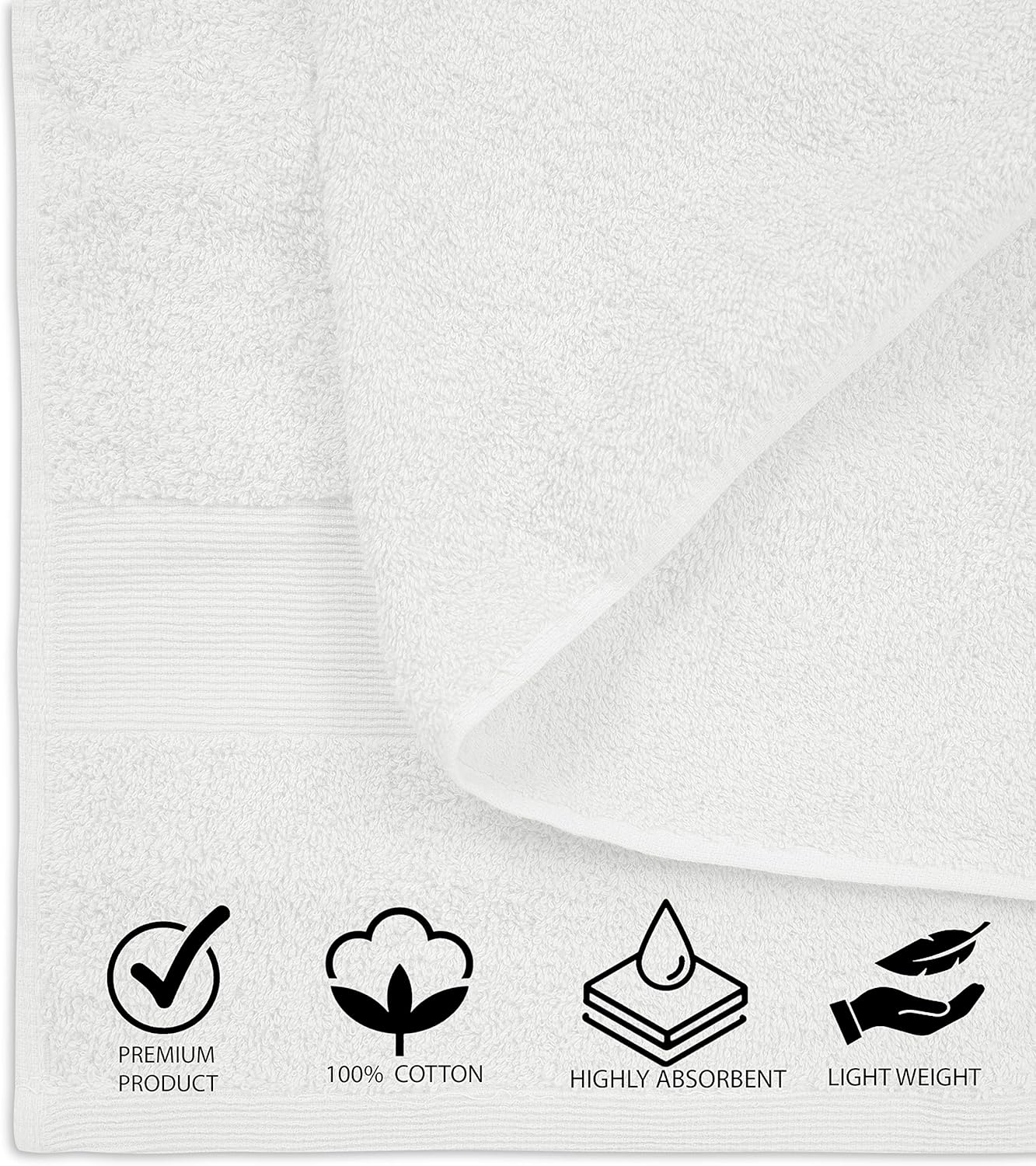 100% Cotton Luxury Bath Sheets - Pack of 2 (35" x 70") | Super Soft, Quick-Dry & Highly Absorbent Towels for Bathroom, Home, Spa & Gym (White)