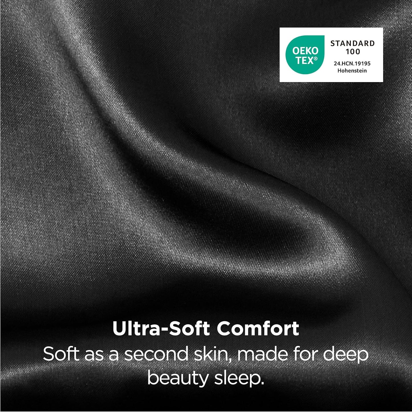 Bedsure King Size Satin Pillowcase Set of 2 - Black Silky Pillow Cases for Hair and Skin with Envelope Closure, Similar to Silk Pillow Cases, Gifts for Women Men, 20x36 Inches, 2pcs