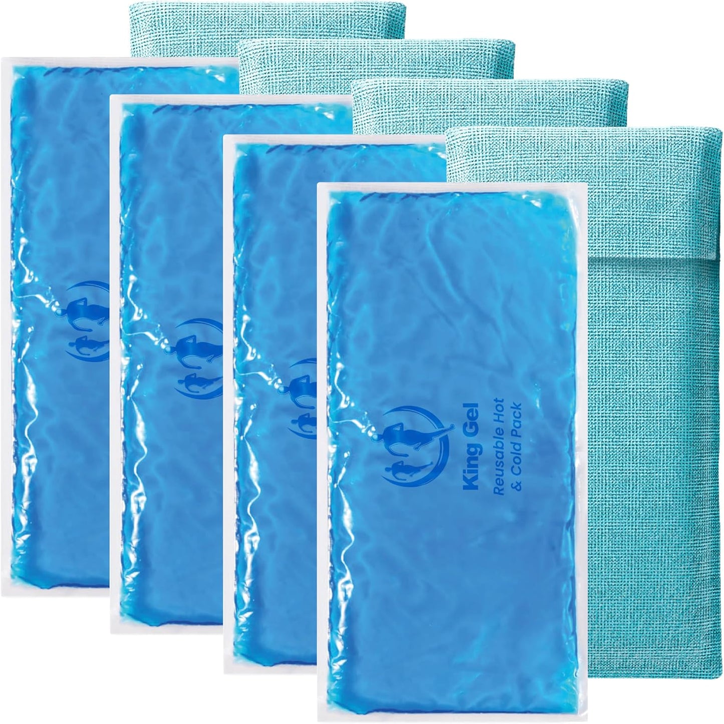 4PK Flexible Gel Ice Packs for Injuries Reusable - Gel Ice Pack Cold Compress for Knee, Back, Neck, Wrist, Hand, Elbow, Ankle Pain Relief - 9.5" x 4.5"