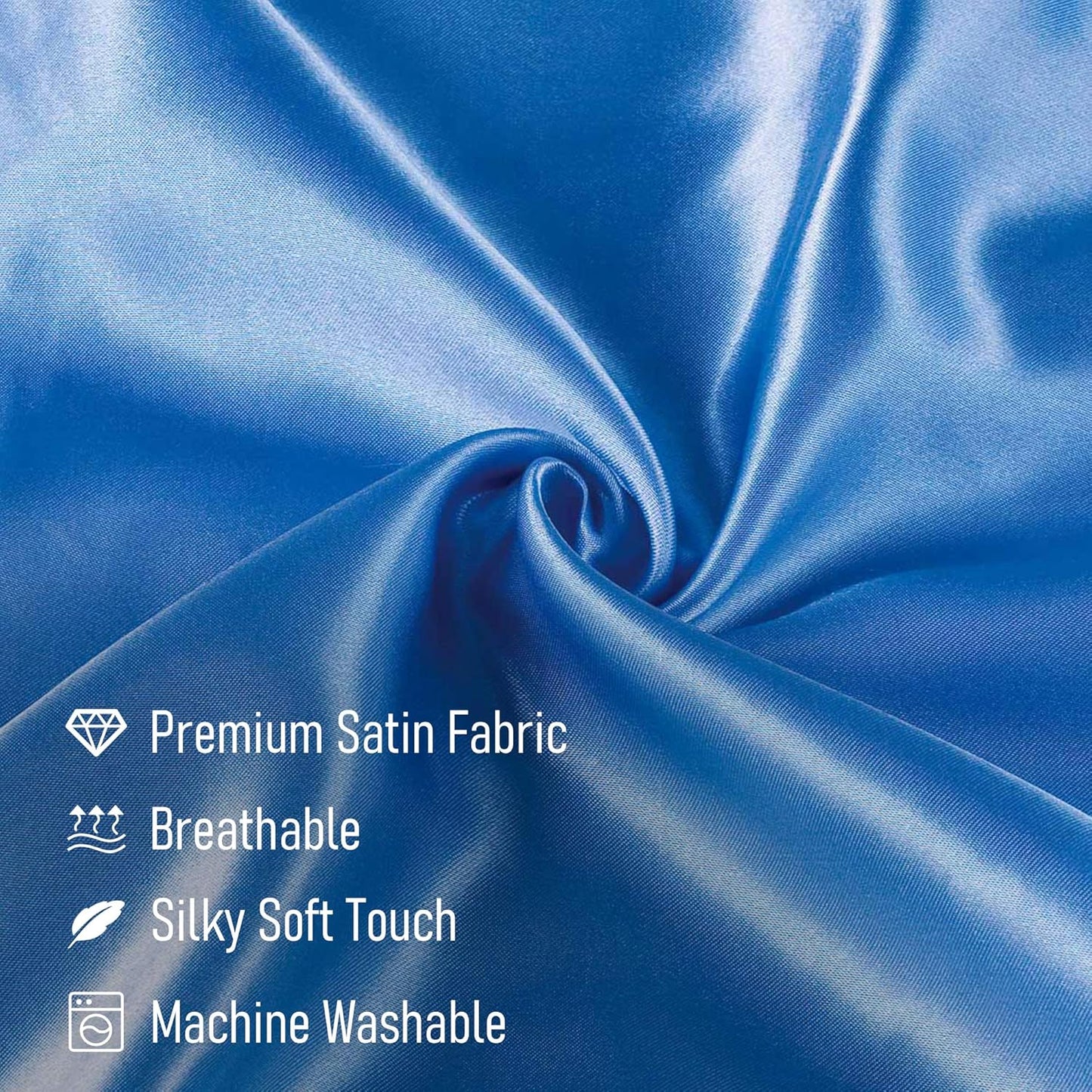 Tyfitb Satin Pillowcase Set for Hair & Skin Care – Cooling, Hypoallergenic, Anti-Frizz, Wrinkle-Free – Soft, Luxurious Pillowcases with Envelope Closure – 2-Pack, Queen Size 20x30, Gift-Ready