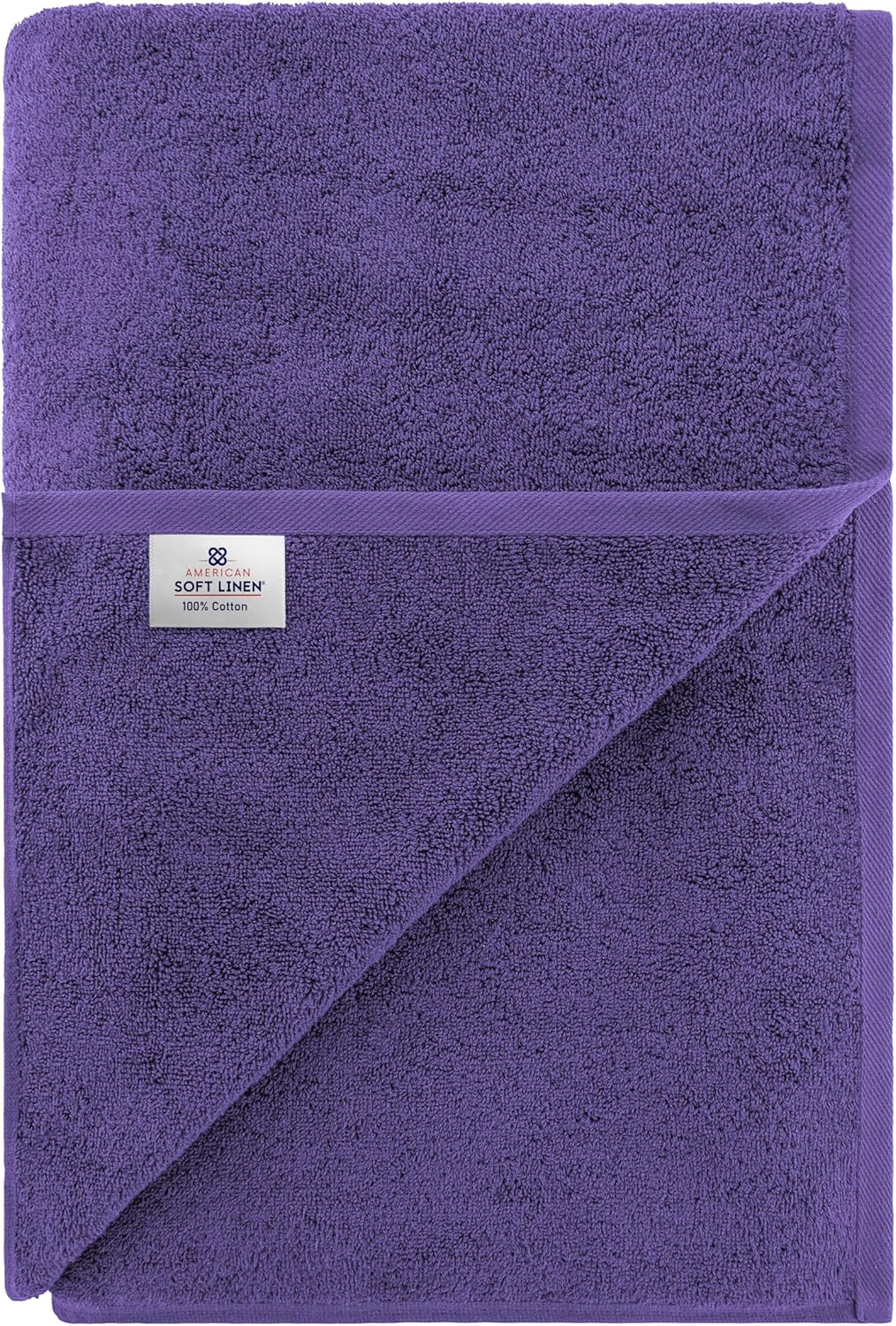 American Soft Linen Oversized Bath Sheet 40x80 Extra Large for Bathroom, 600 GSM 100% Cotton Turkish Jumbo Bathsheet Towels for Adults, Purple Bath Sheet