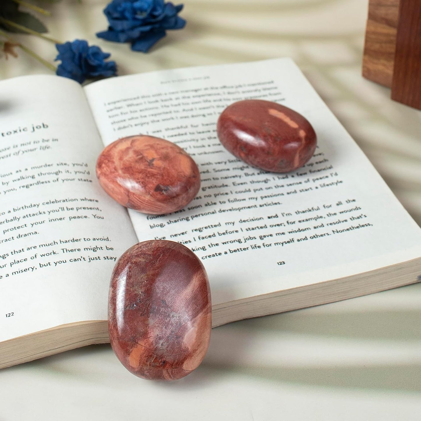 Crocon 50mm Noreena Jasper Large Oval Palm Stone 900+ Carats Pocket Worry Stones for Natural Body Chakra Balancing Reiki Healing Stones and Crystal Grid Healing Spa Energy Crystals