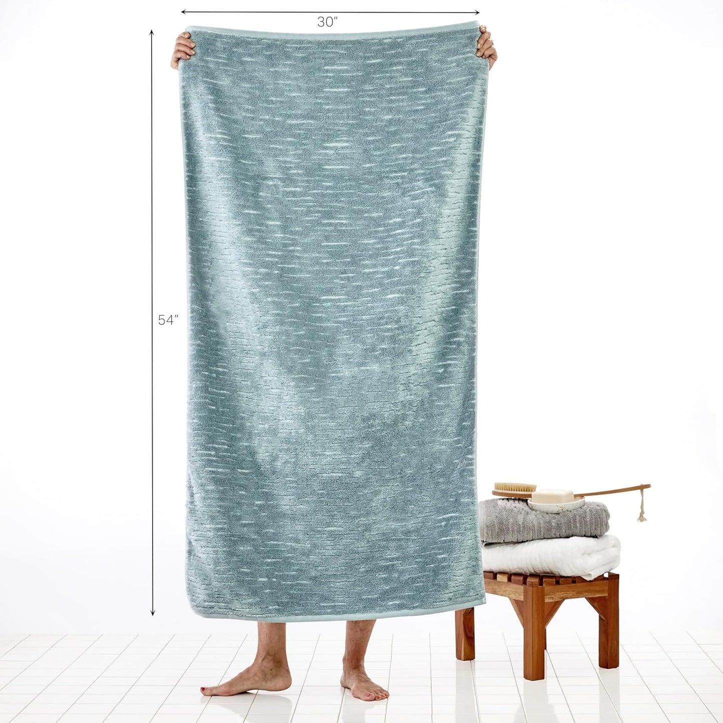 SKL Home CloudSoft Cotton Luxury 4 Pc Bath Towel Set, Teal