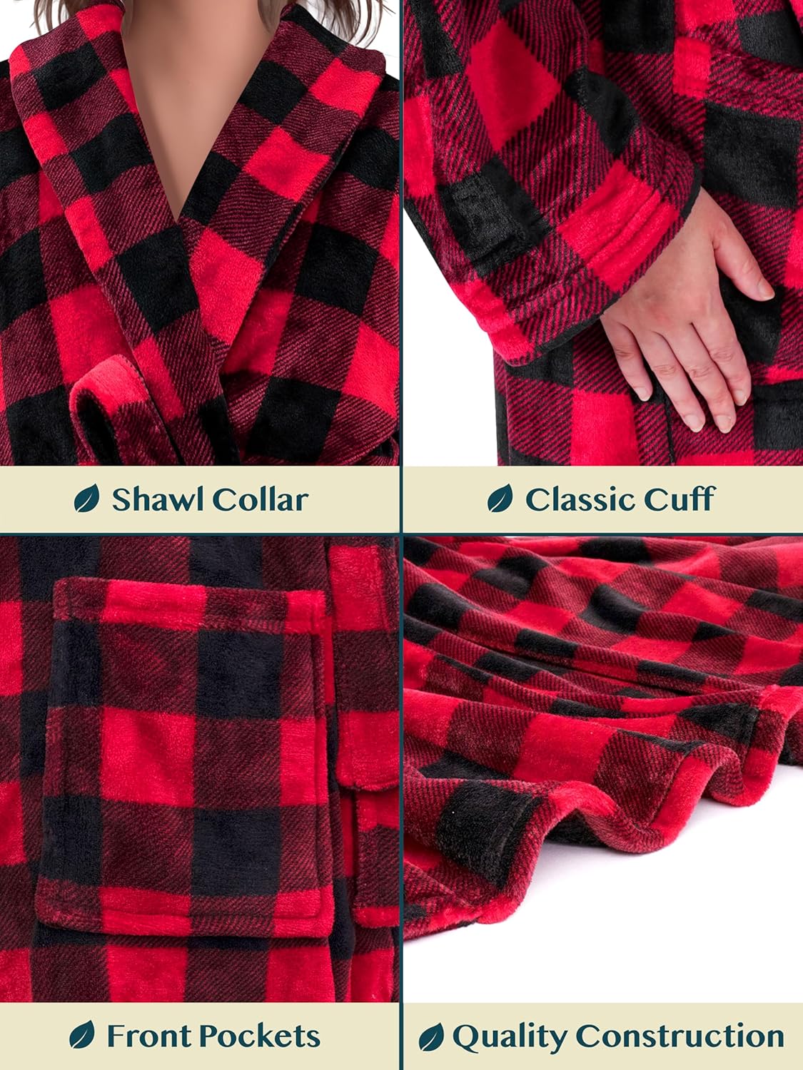 PAVILIA Womens Robe Fleece Plush Soft, Fluffy Fuzzy Cozy Warm Lightweight Bathrobe, Shower Spa House Long Robe for Women