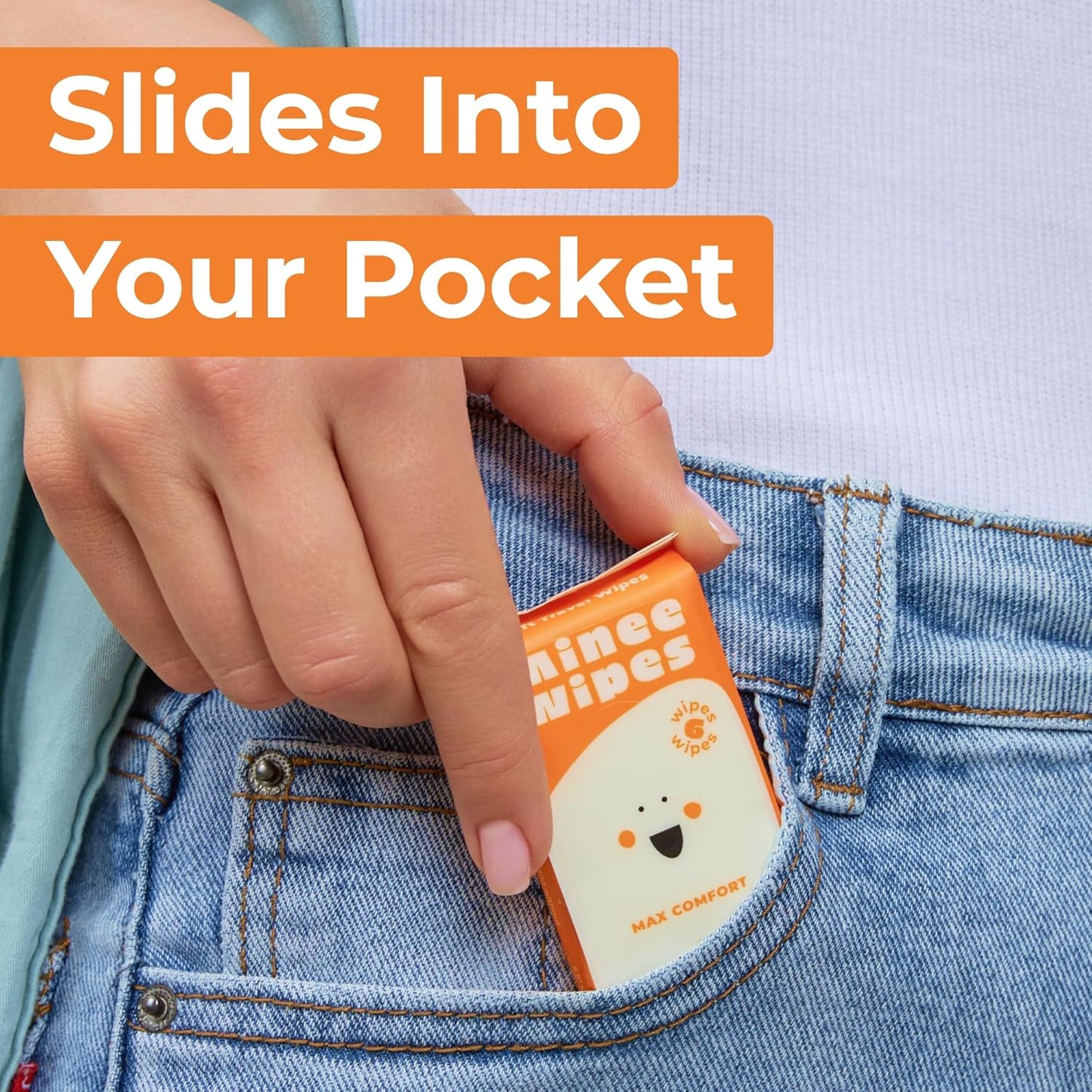 Impossibly Compact Travel Wipes - 99.5% Water - Safe for Sensitive Skin & Hypoallergenic, Resealable, Thick & Durable - For Adults, Kids & Baby Care - Unscented, 10 Pack Total 60 Wipes