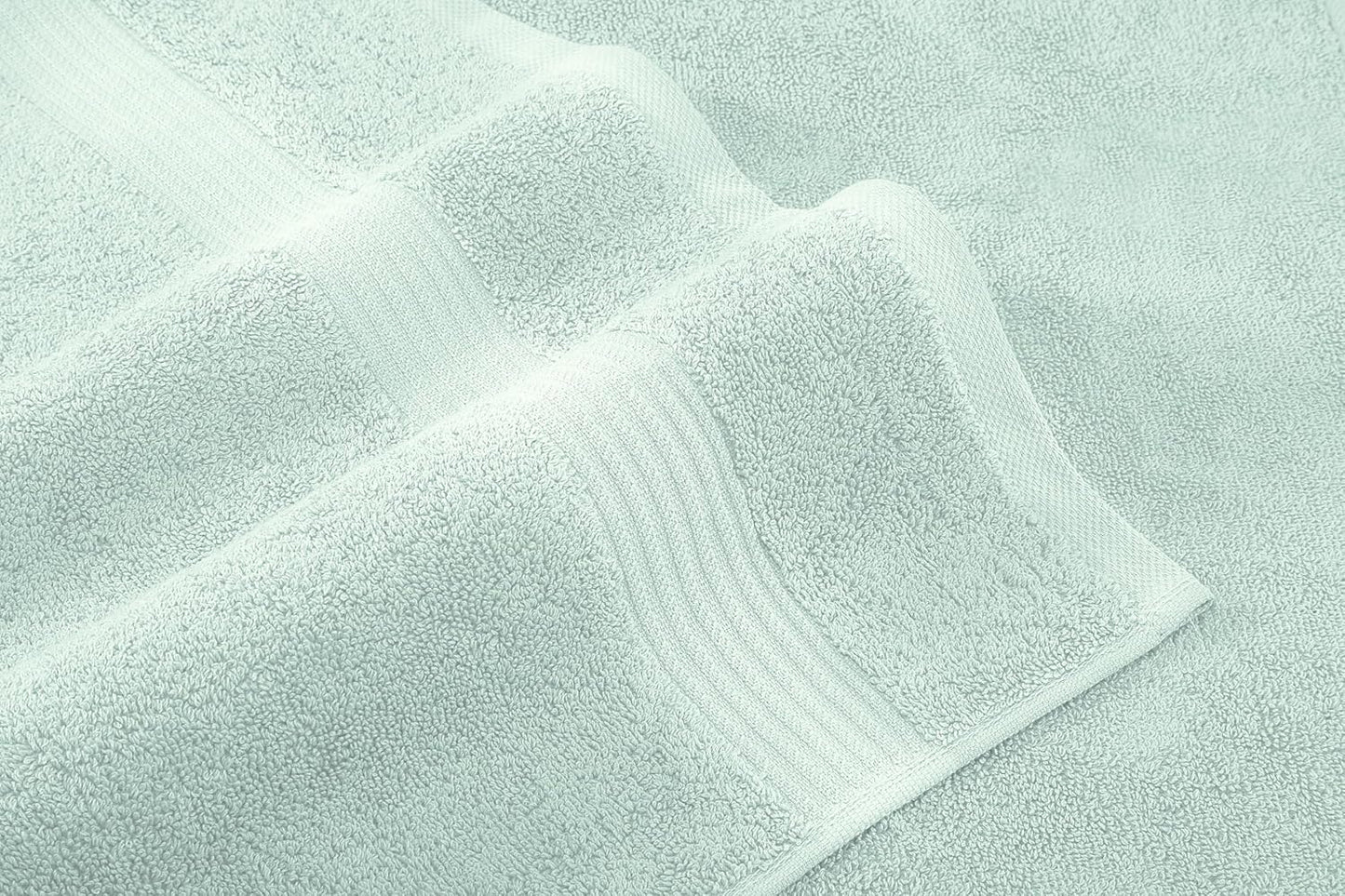 American Veteran Towel, 6 Piece Towel Set for Bathroom, 100% Cotton Turkish Bathroom Towels, 2 Bath Towels 2 Hand Towels 2 Washcloths, Mint