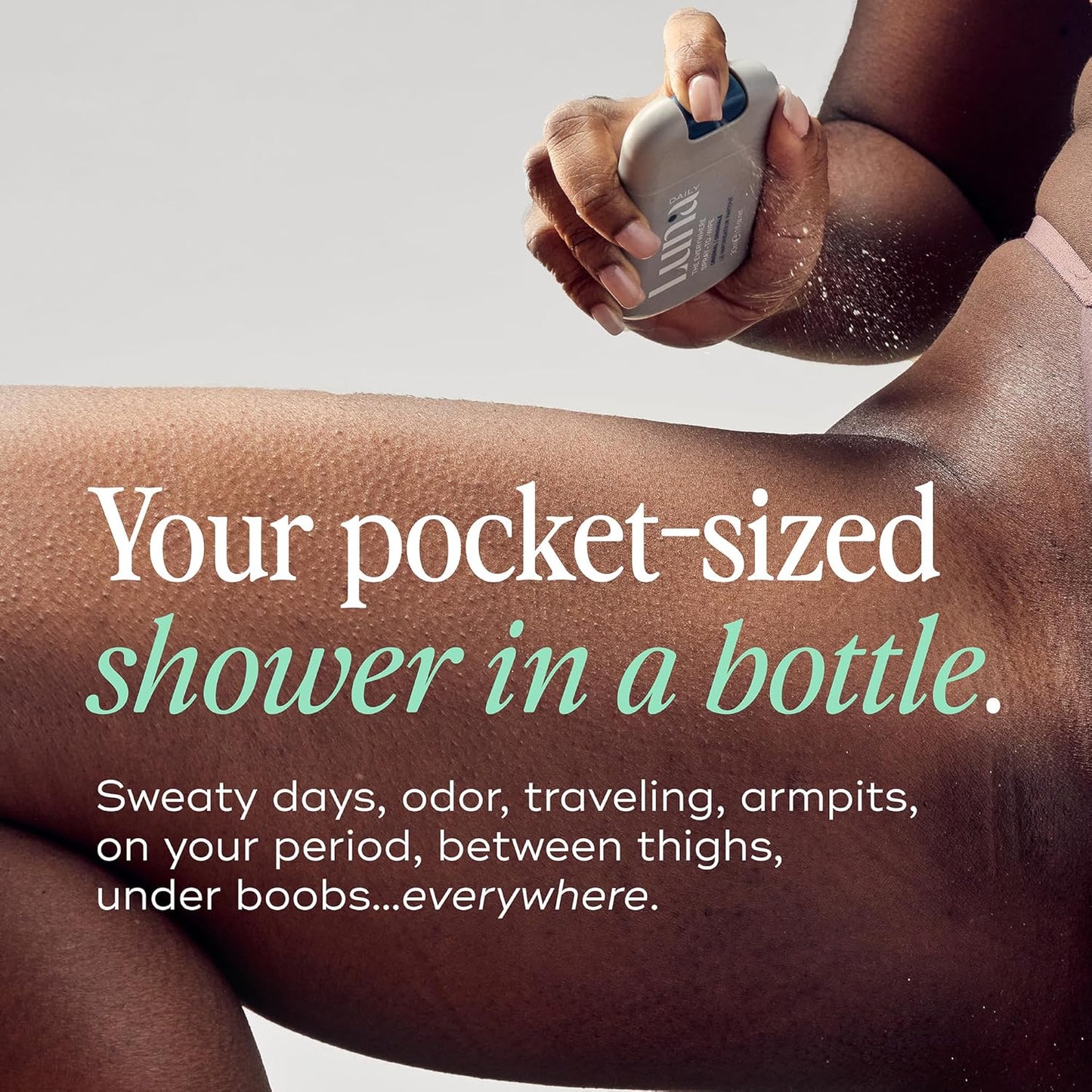 Luna Daily Mini Body Cleansing Spray | Instant Cleansing & Hydration for Feminine & Body Care | pH-Balanced & Moisturizing | Fresh Jasmine & Ylang Ylang Scent | Odor Control & Pregnancy-Safe, 30ml