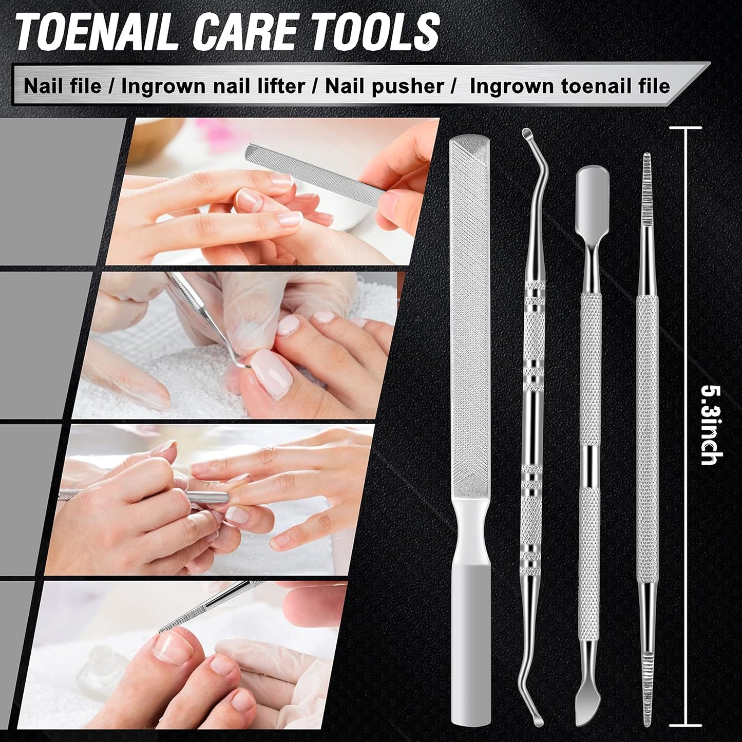 Podiatrist Toenail Clippers for Seniors Thick Toenails, Professional Pedicure Tools Kit, Toe Nail Clippers Adult Thick Nails Long Handle, Ingrown Toenail Tool Removal Kit for Seniors, Men, Pedicure