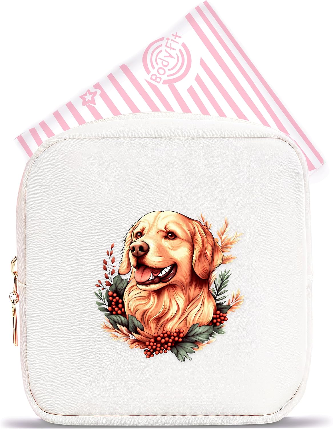 Golden Retriever Mini Makeup Bag, Gift For Women Girls, Cute Portable Zipper Pouch Cosmetic Bag For Teen Girls Kids, Small Storage Bag For Sanitary Pad, Period napkin bag!