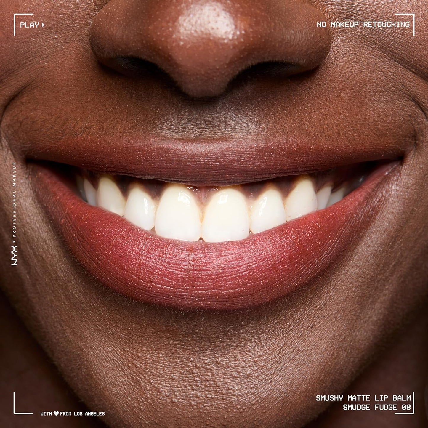 NYX PROFESSIONAL MAKEUP Smushy Matte Lip Balm, Tinted Lip Moisturizer with Soft, Matte Finish - Smudge Fudge (Chocolate Brown)