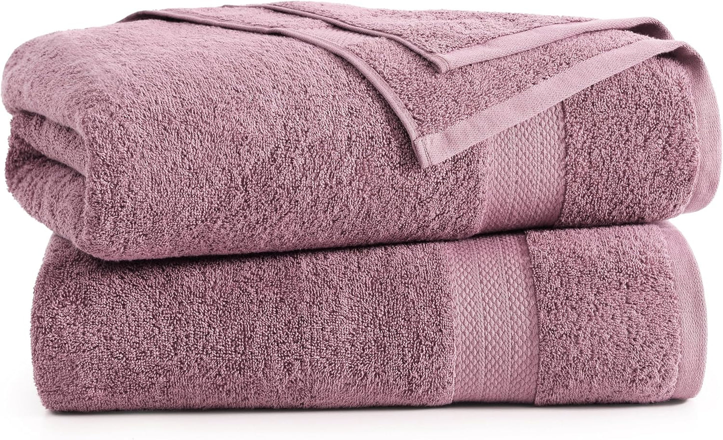 LANE LINEN 100% Cotton Bath Sheets 2 Pack (35"x66") - Ring Spun Cotton Extra Large Bath Towels Set - Quick Dry, Soft & Absorbent Oversized Towel Set - Holds Well After Multiple Washes - Wishful Mauve