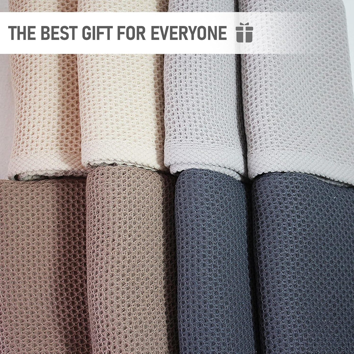 8 Pack Cotton Sports Towel(13.7" x 27.5"), Gym Travel Towel, Cool Waffle Pattern Towel for Neck and Face, Soft Breathable Cold Towel for Yoga, Golf, Gym, Camping, Running, Workout