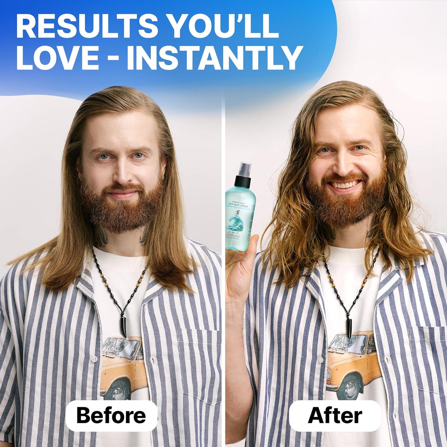 Sea Salt Spray – Wave Activator & Texture Spray for Hair Volume – Texturizing Hair Mist & Curl Refresher for Men & Women – Travel Size Hairspray Extra Hold Volumizer & Strong Holding for Styling