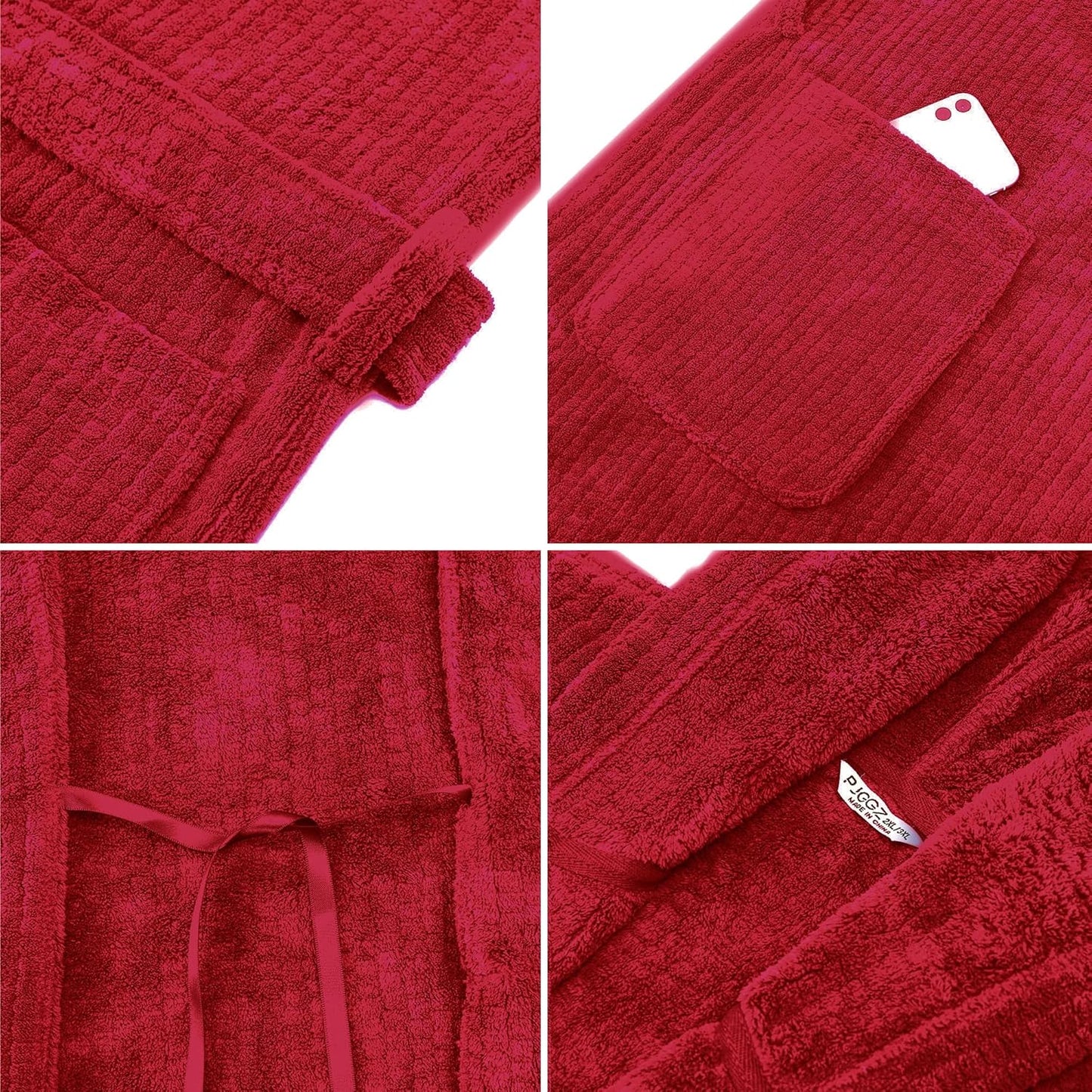 Men's Bathrobes with Hood, Soft Long Towel Robe for Men - Super Absorbent Quick Dry yet Warm