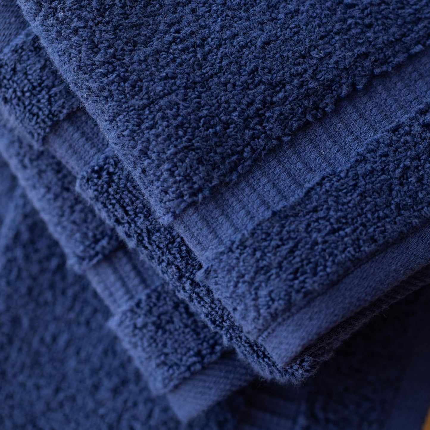 SALBAKOS 100% Turkish Cotton Washcloth Set of 12 13x13 inch | Heirloom Quality | Hotel & Spa Collection | Ultra Soft, Super Absorbent, Washcloth Towels | Made in Turkey (Navy, 12 Washcloths)