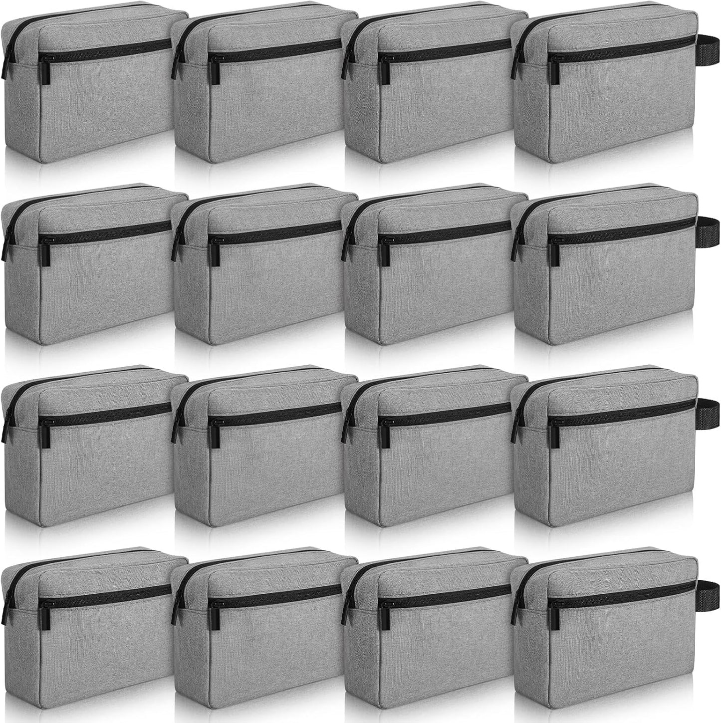 Paterr 16 Pcs Travel Toiletry Bag for Women Men Large Water Resistant Shaving Bag Hanging Cosmetic Bag with Handle and Divider Storage Travel Pouch Case (Gray)